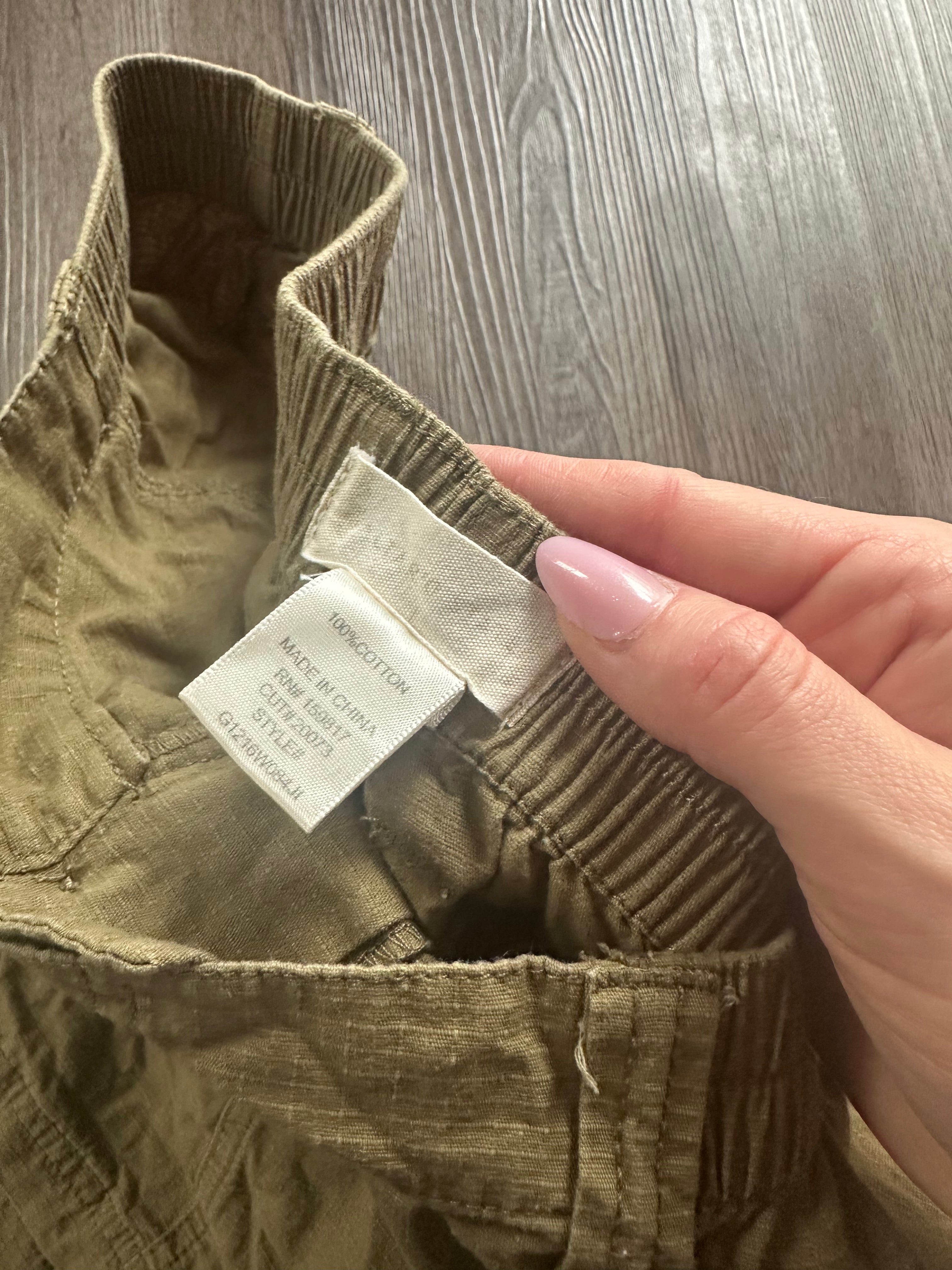 Khaki Green Cargo Mini Shorts