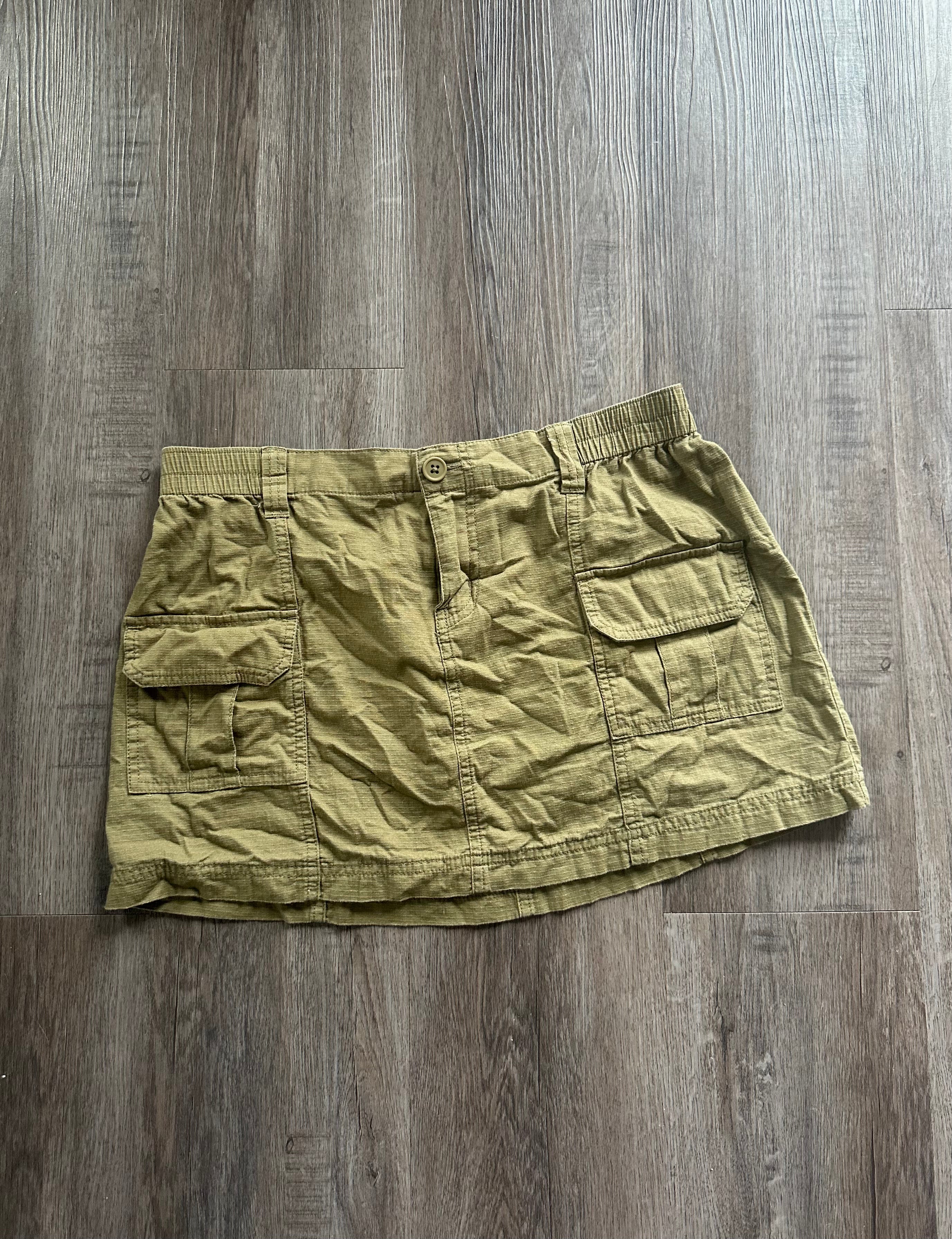 Khaki Green Cargo Mini Shorts