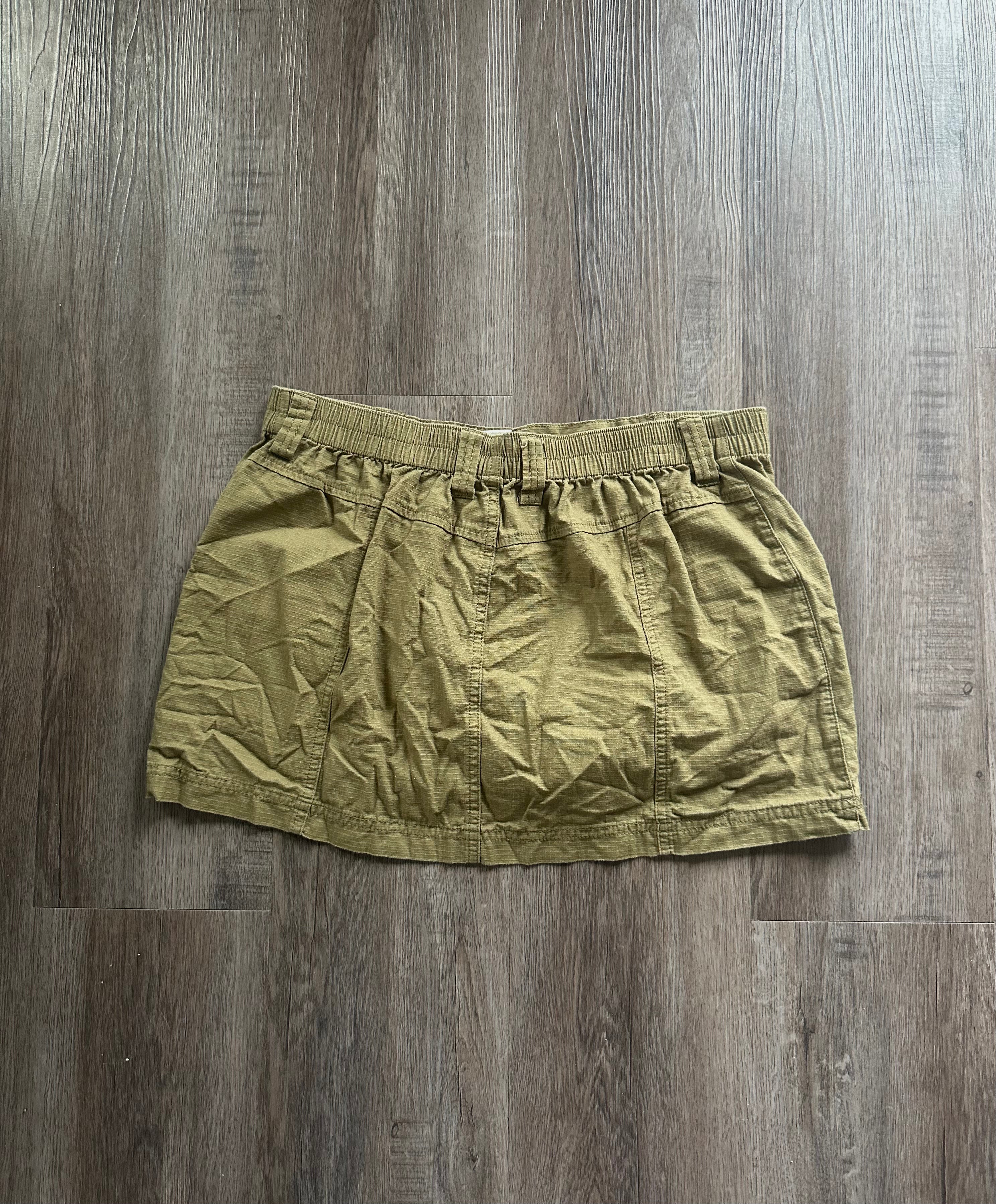 Khaki Green Cargo Mini Shorts