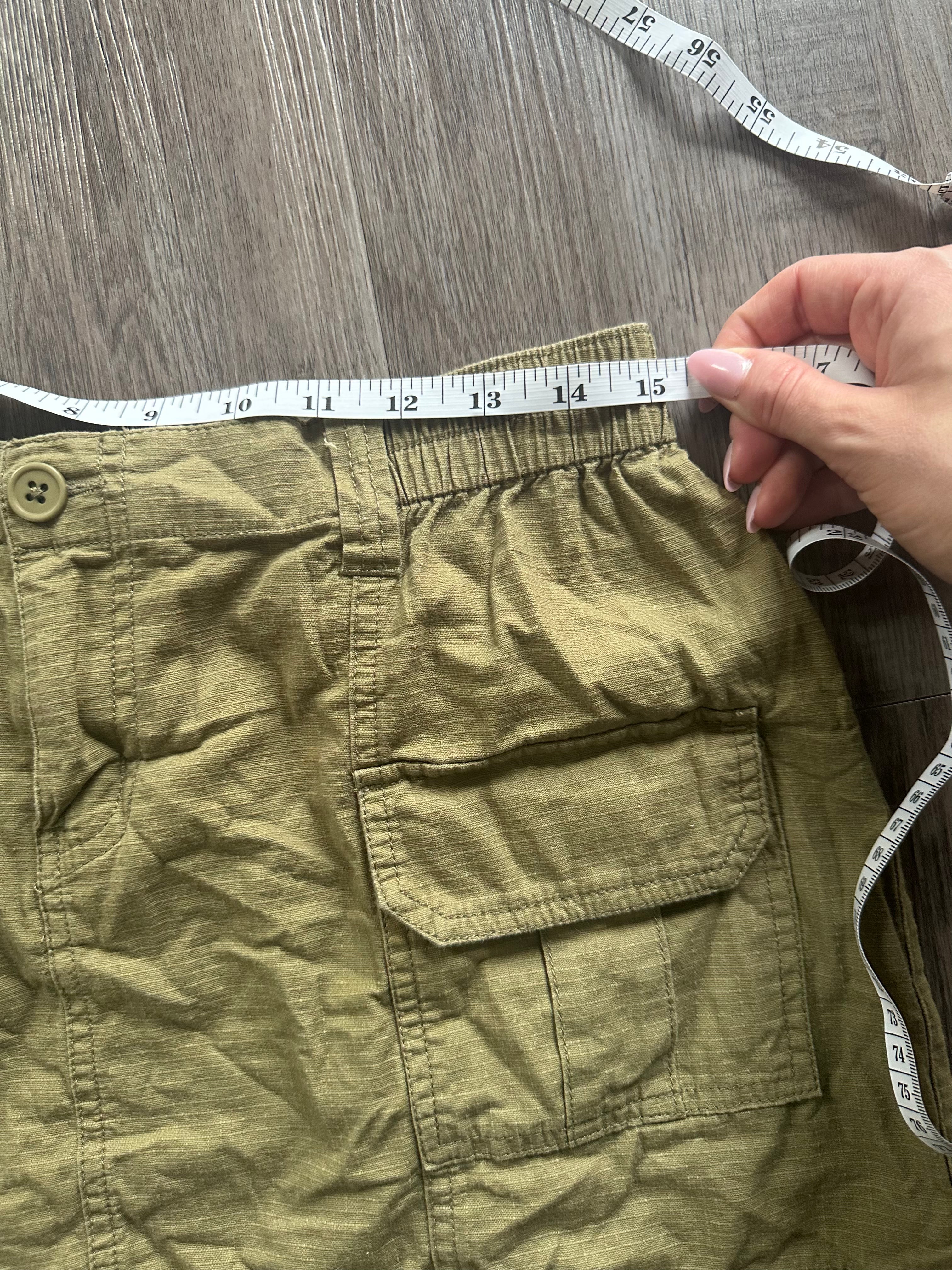 Khaki Green Cargo Mini Shorts