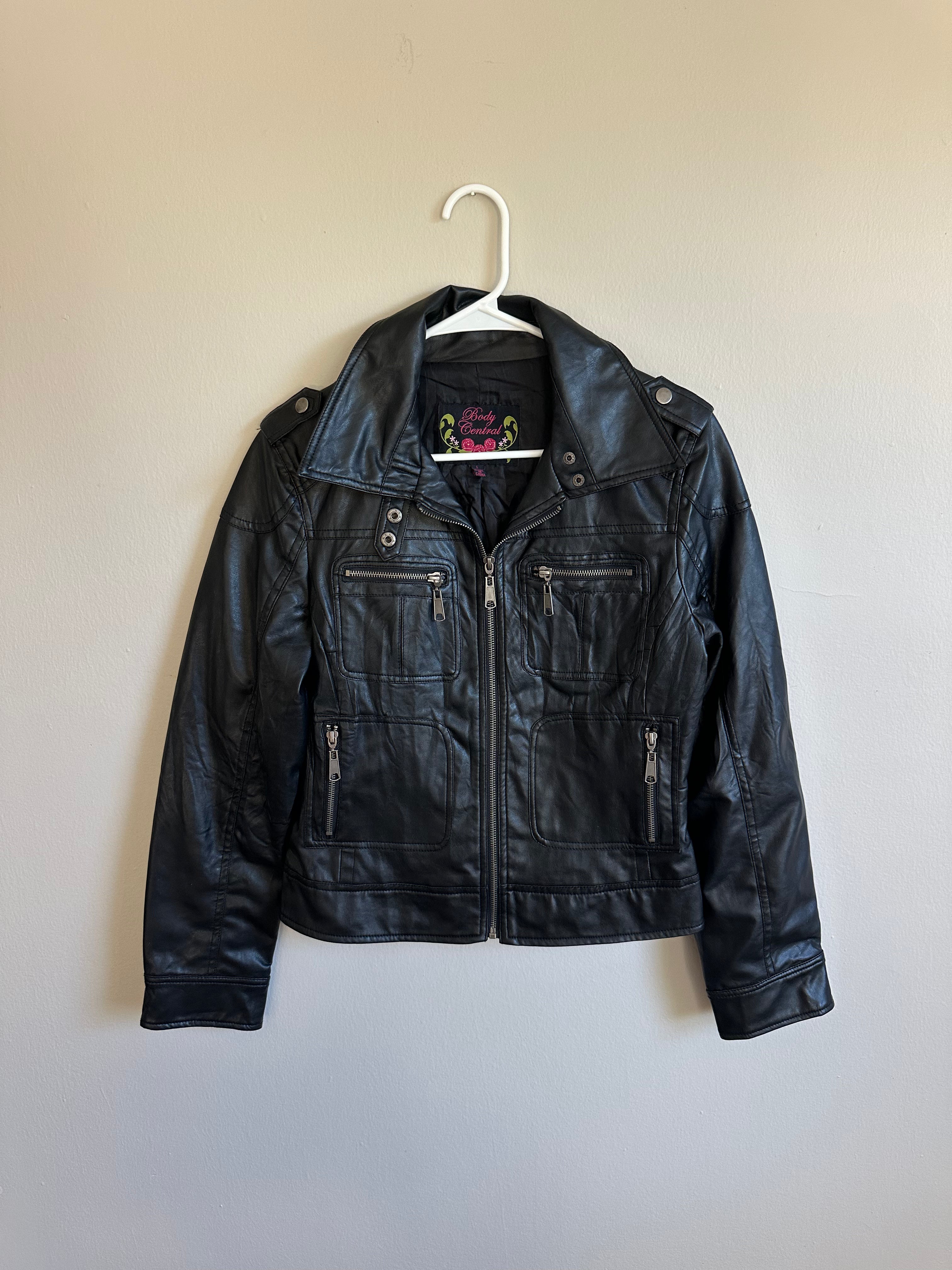 Body Central Black Faux Leather Jacket