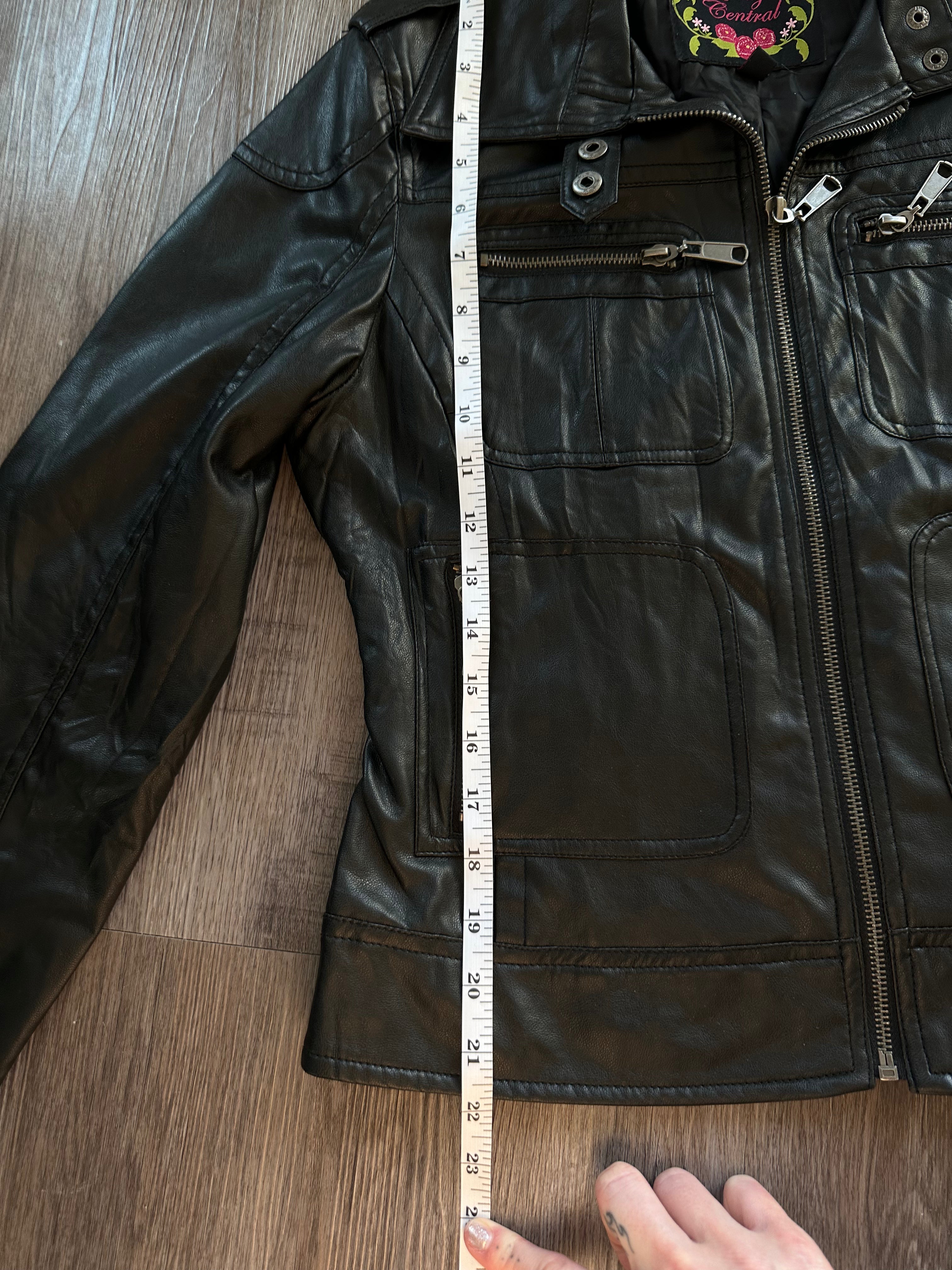 Body Central Black Faux Leather Jacket
