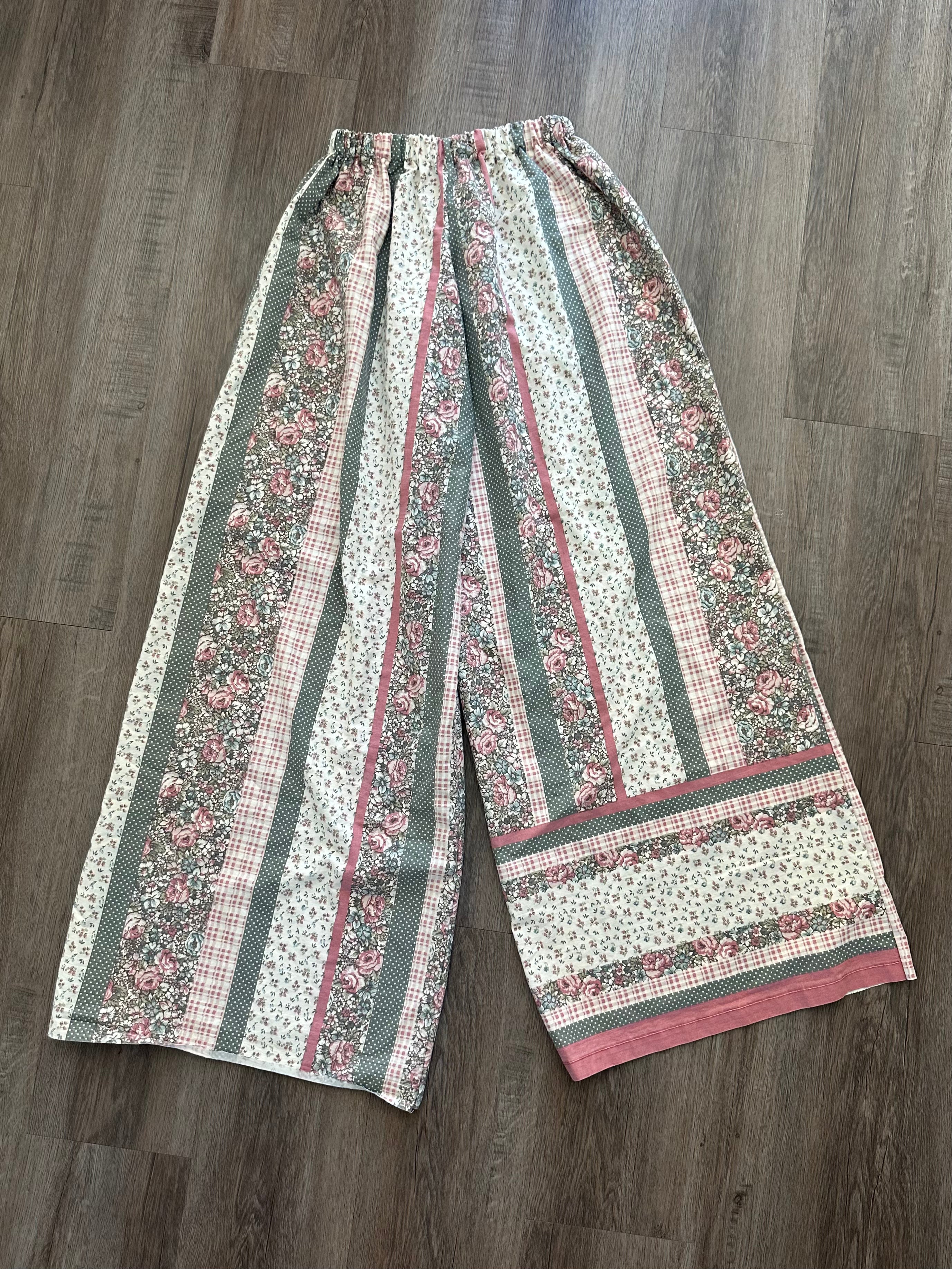 Handmade Floral Pink Pants