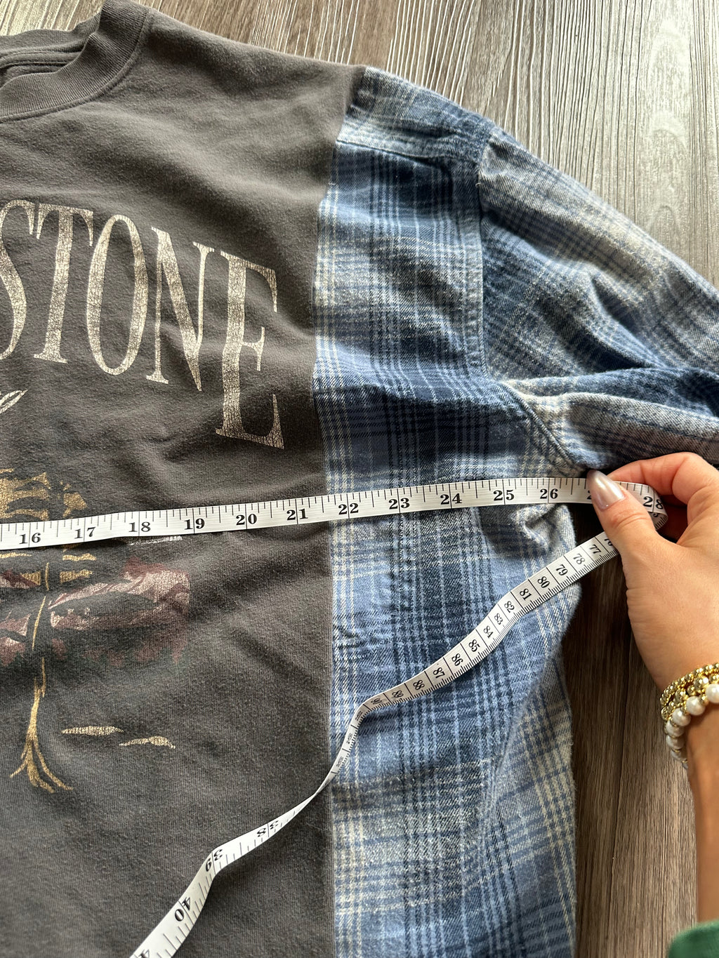 Yosemite Reworked Flannel Sleeve T-Shirt