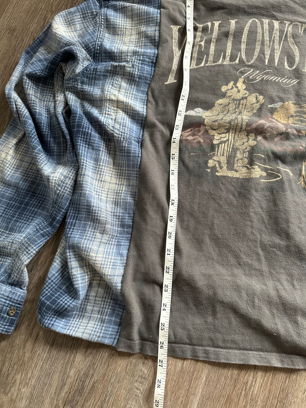 Yosemite Reworked Flannel Sleeve T-Shirt