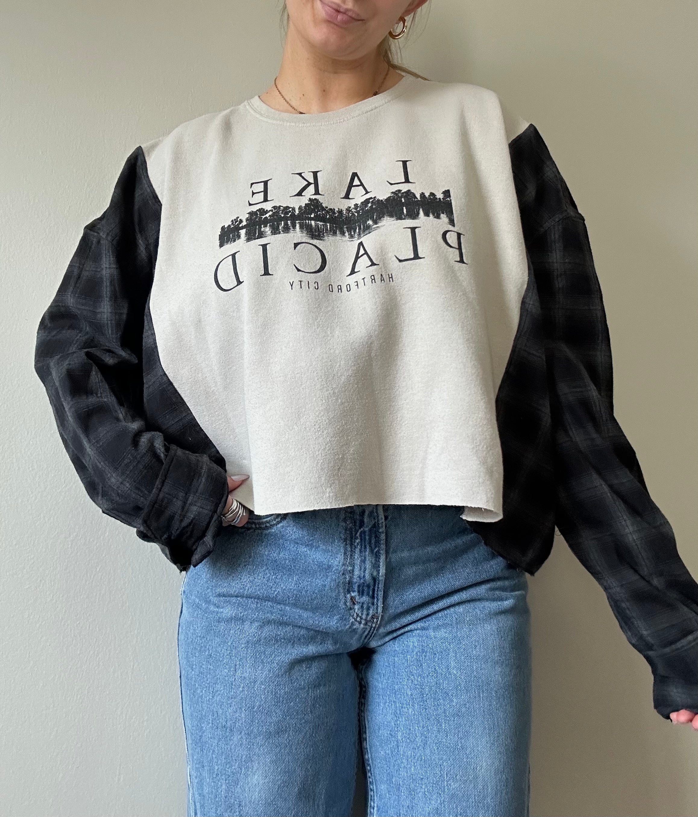 Upcycled Lake Placid Cropped Crewneck