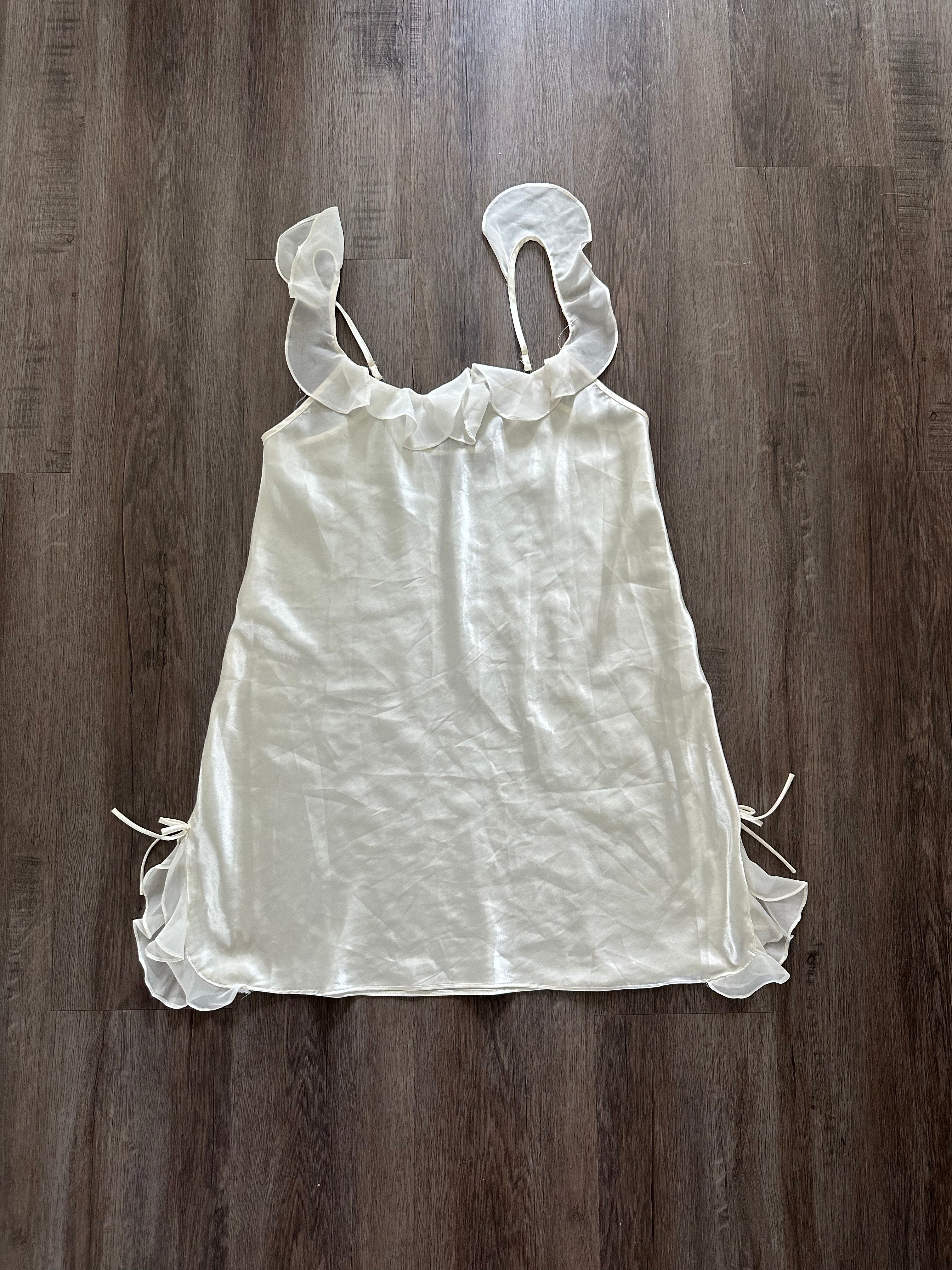 White Ruffle Vintage Slip Dress