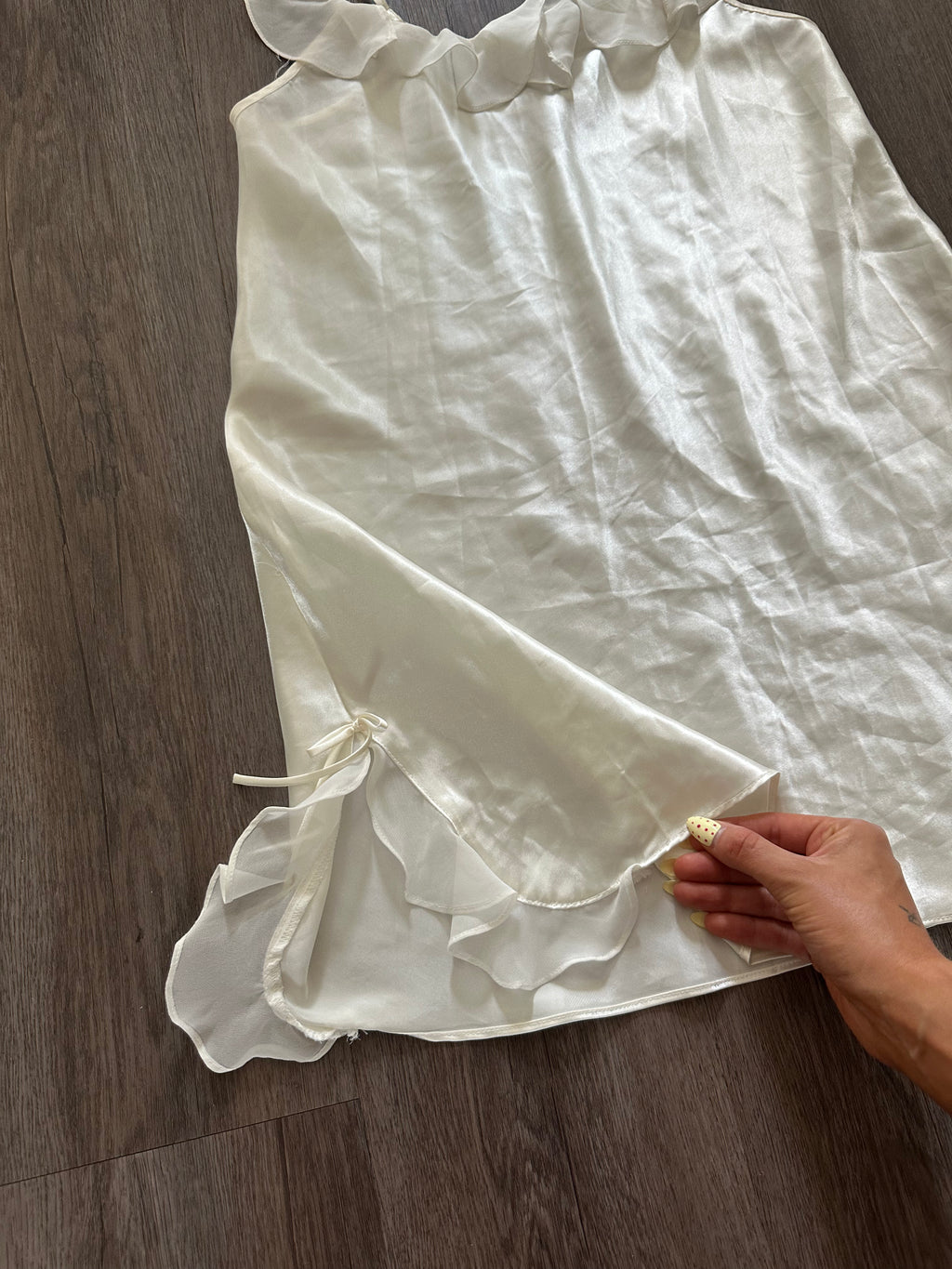 White Ruffle Vintage Slip Dress