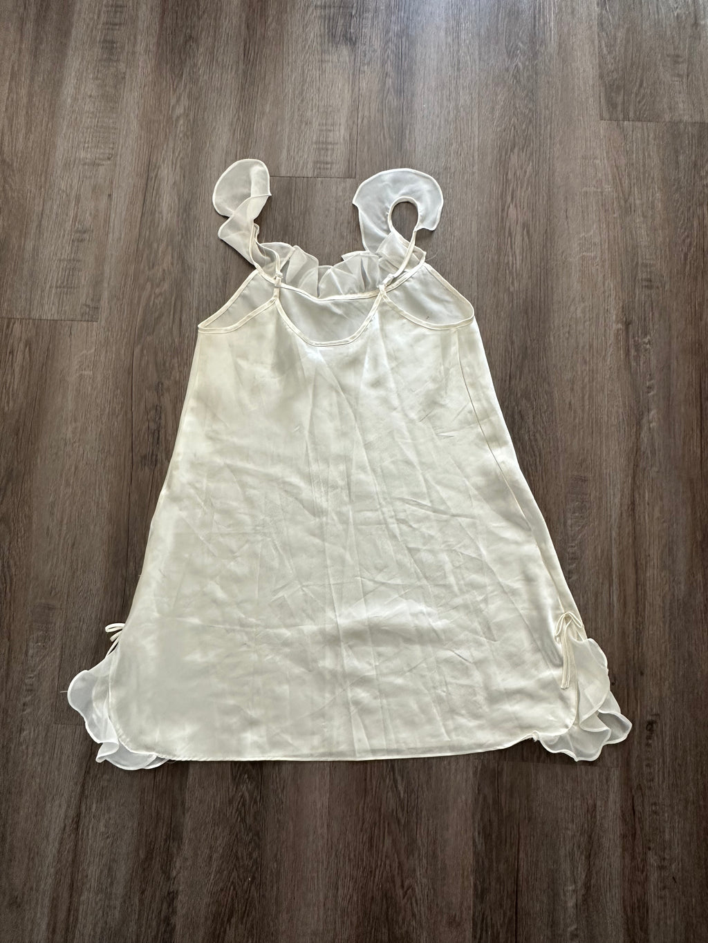 White Ruffle Vintage Slip Dress