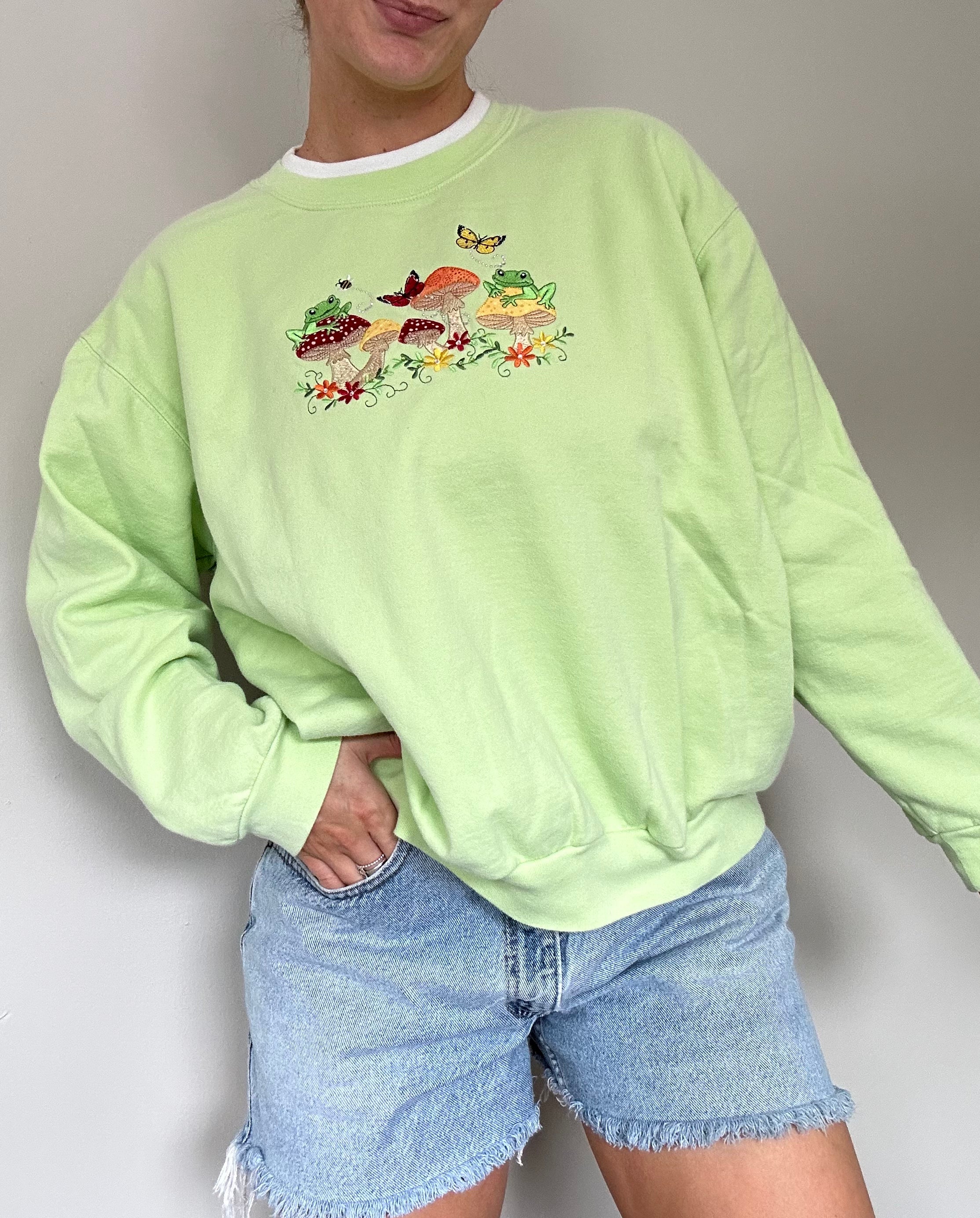 Green Butterfly Crewneck Sweatshirt
