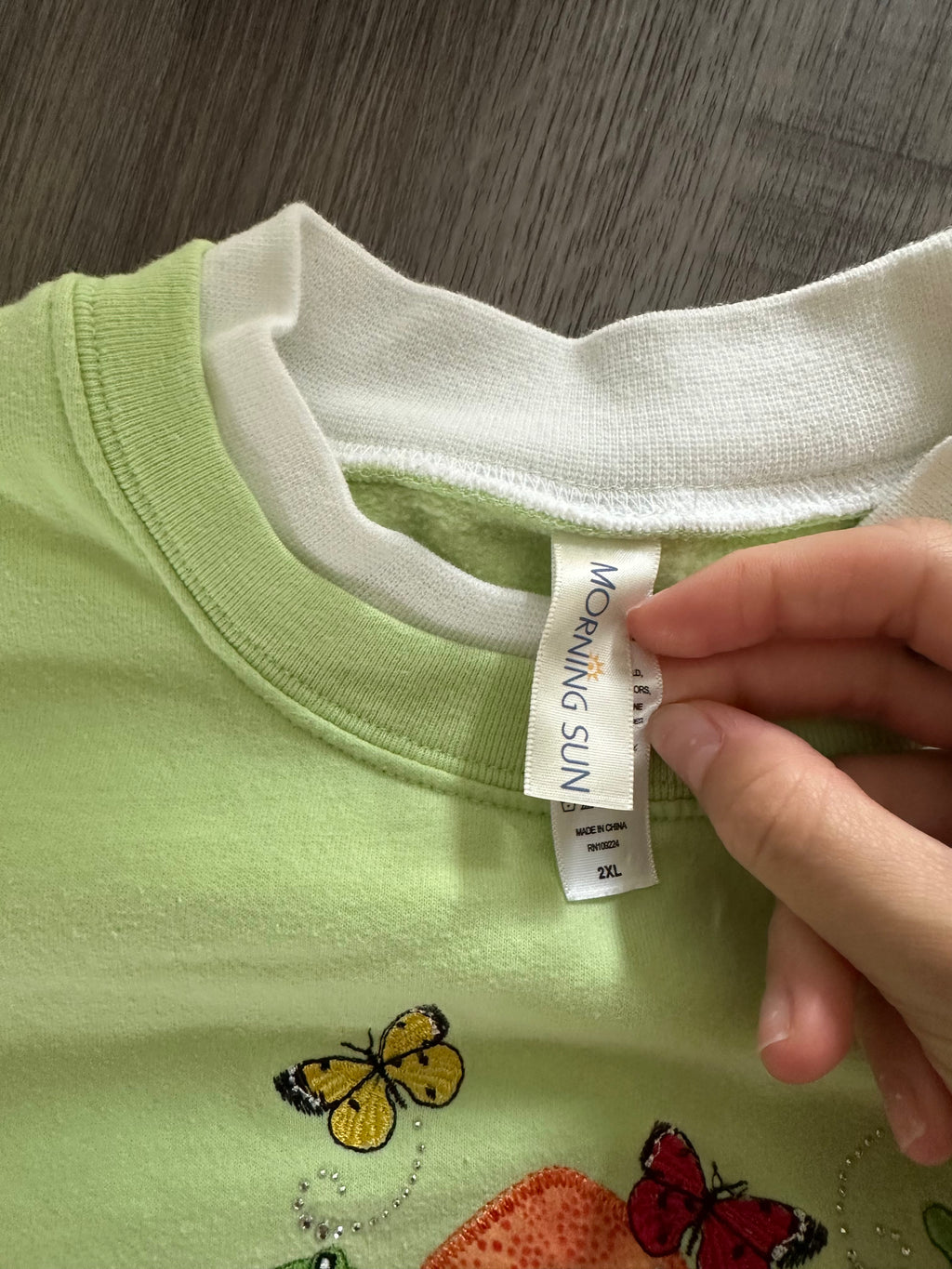 Green Butterfly Crewneck Sweatshirt