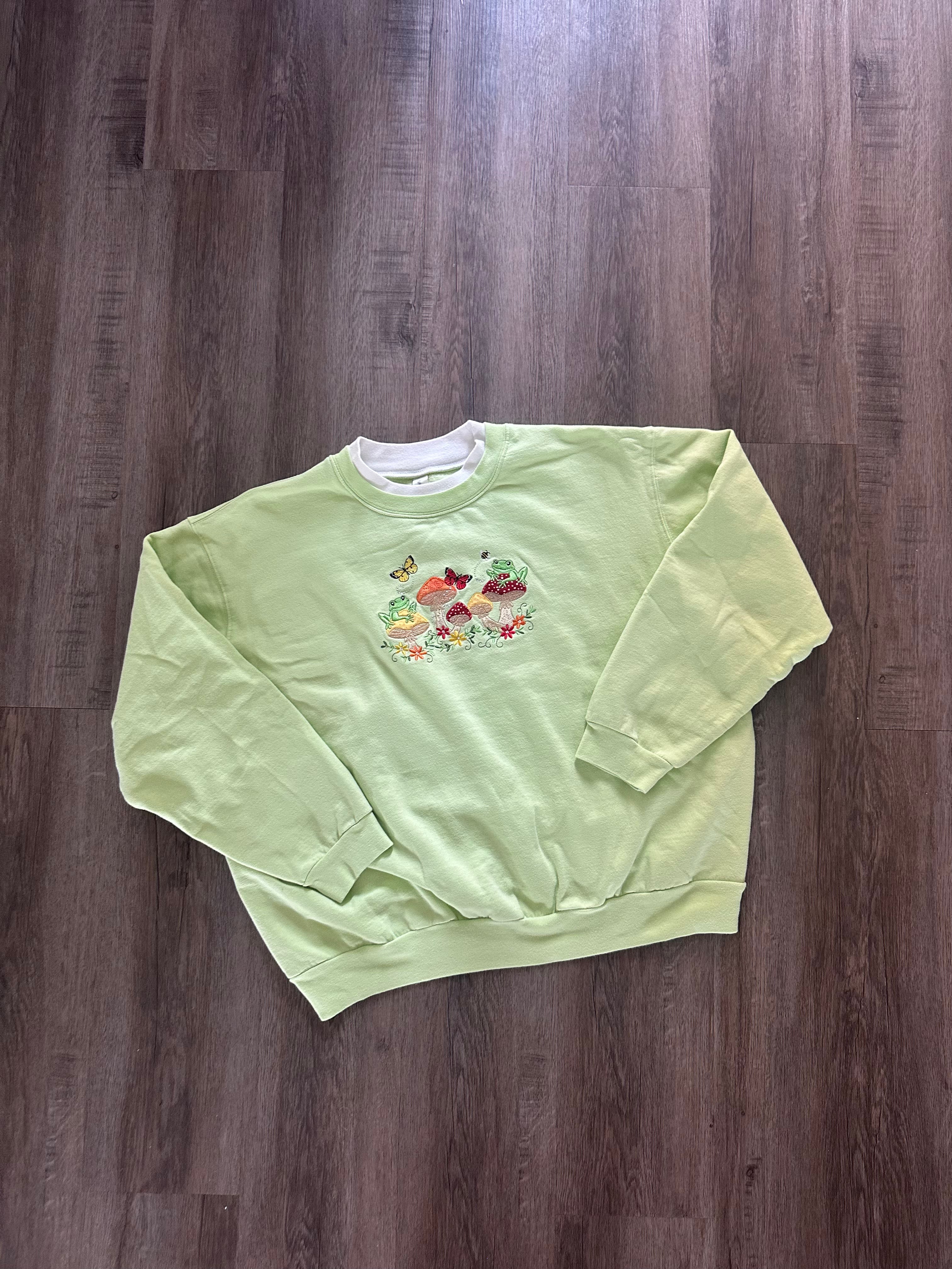 Green Butterfly Crewneck Sweatshirt