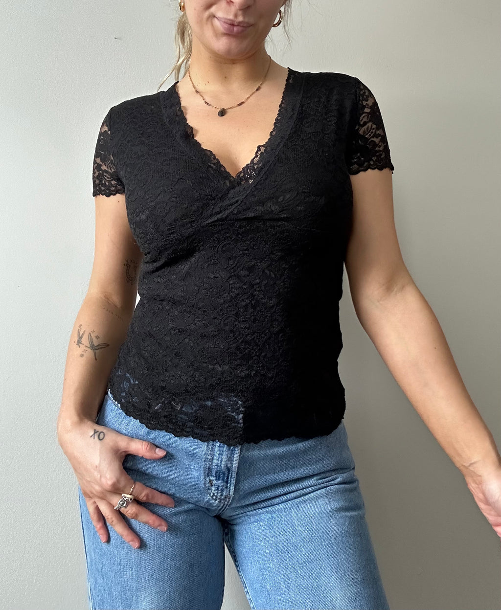 Black Lace Blouse