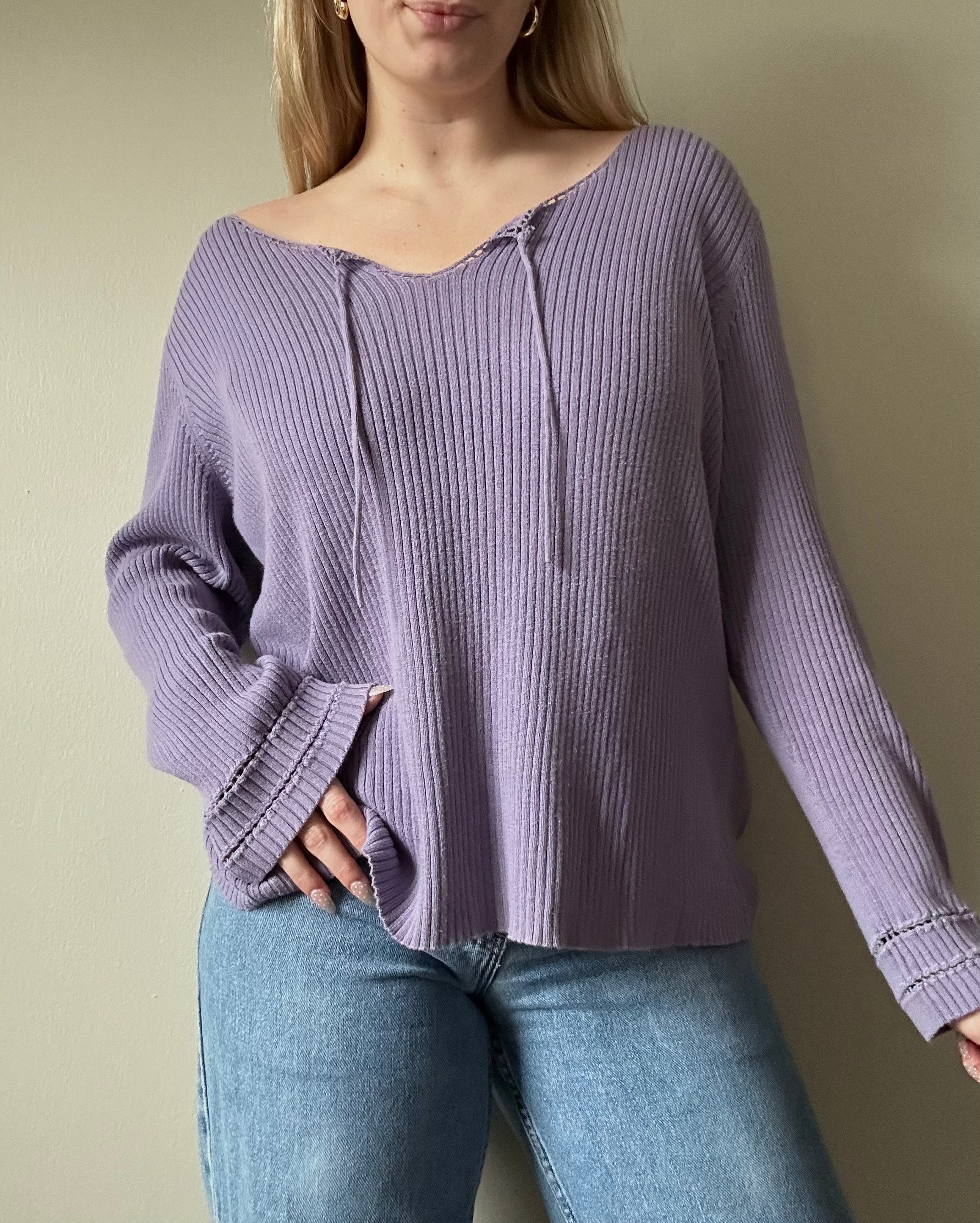 Vintage Purple Ribbed Sweater