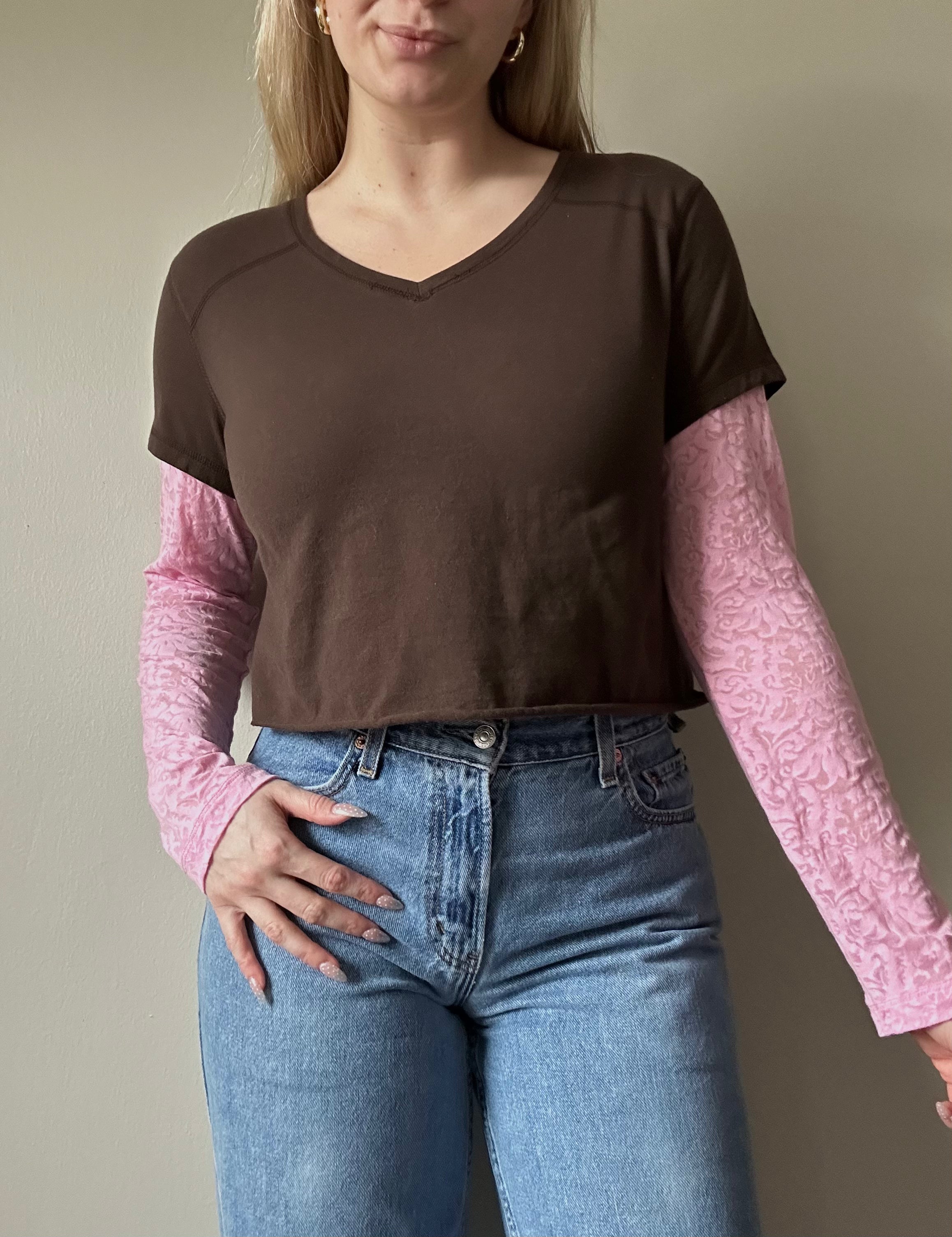 Y2K Cropped Double Layered Top