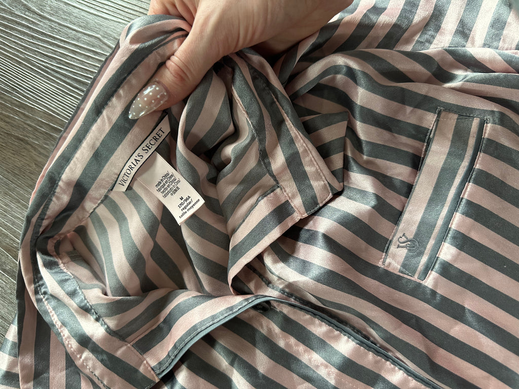 Victorias Secret Silky Striped PJ Top