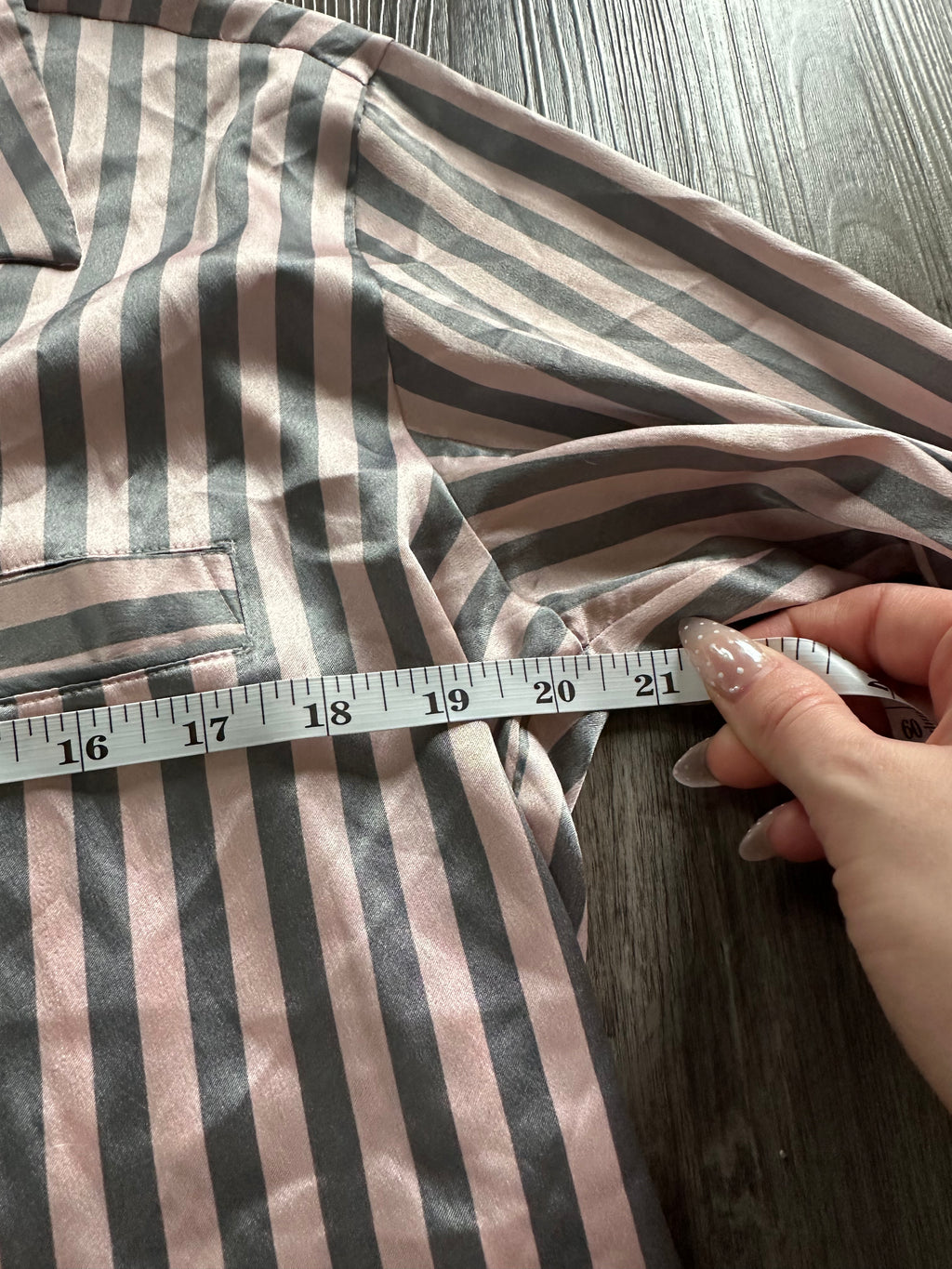 Victorias Secret Silky Striped PJ Top