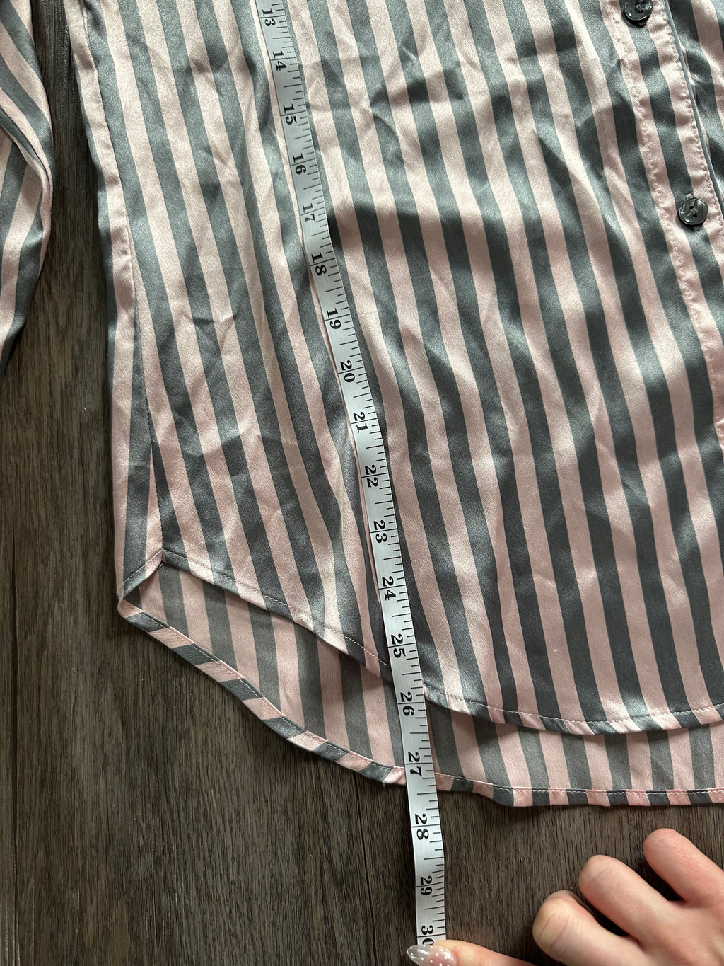 Victorias Secret Silky Striped PJ Top