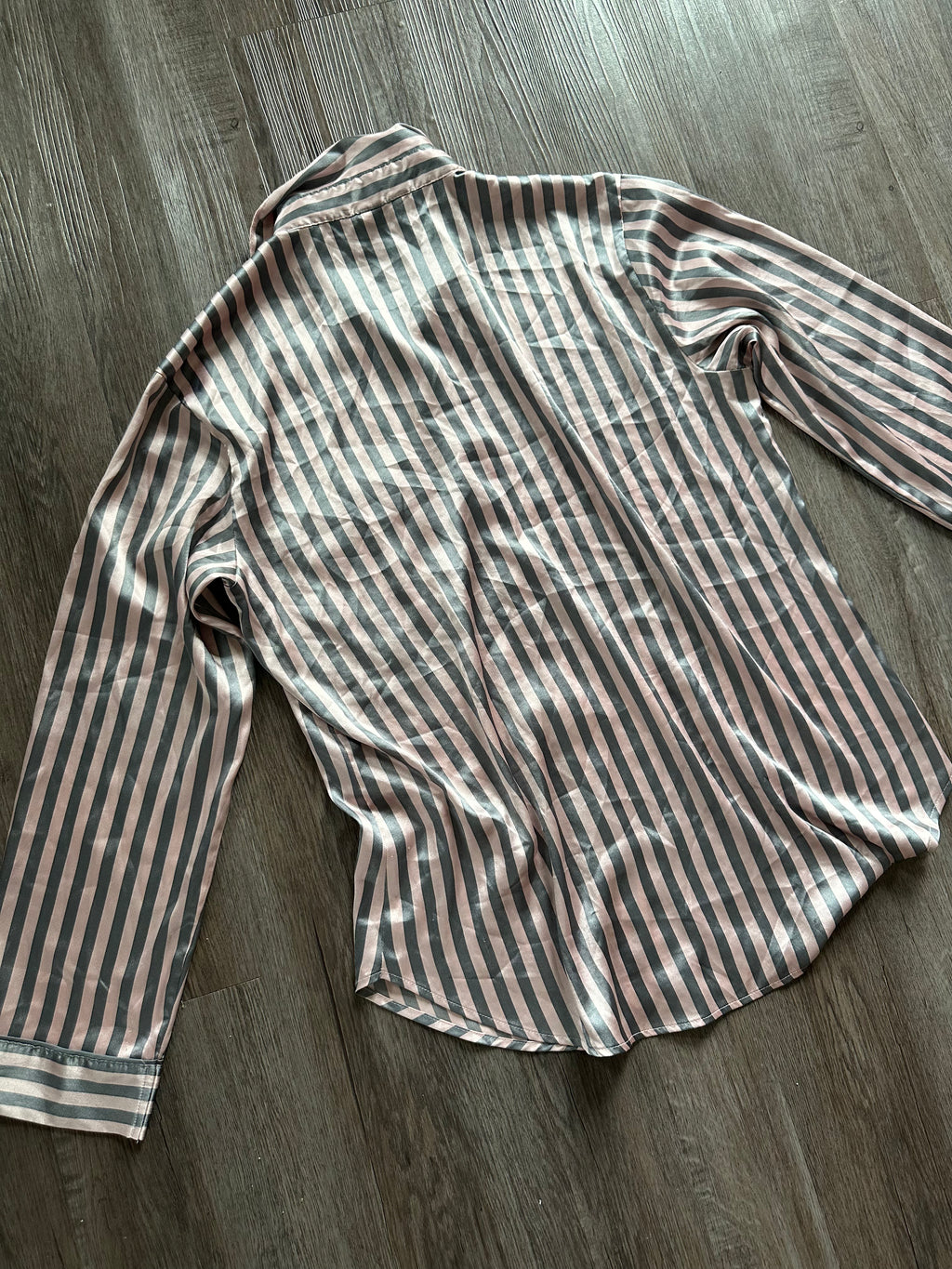 Victorias Secret Silky Striped PJ Top