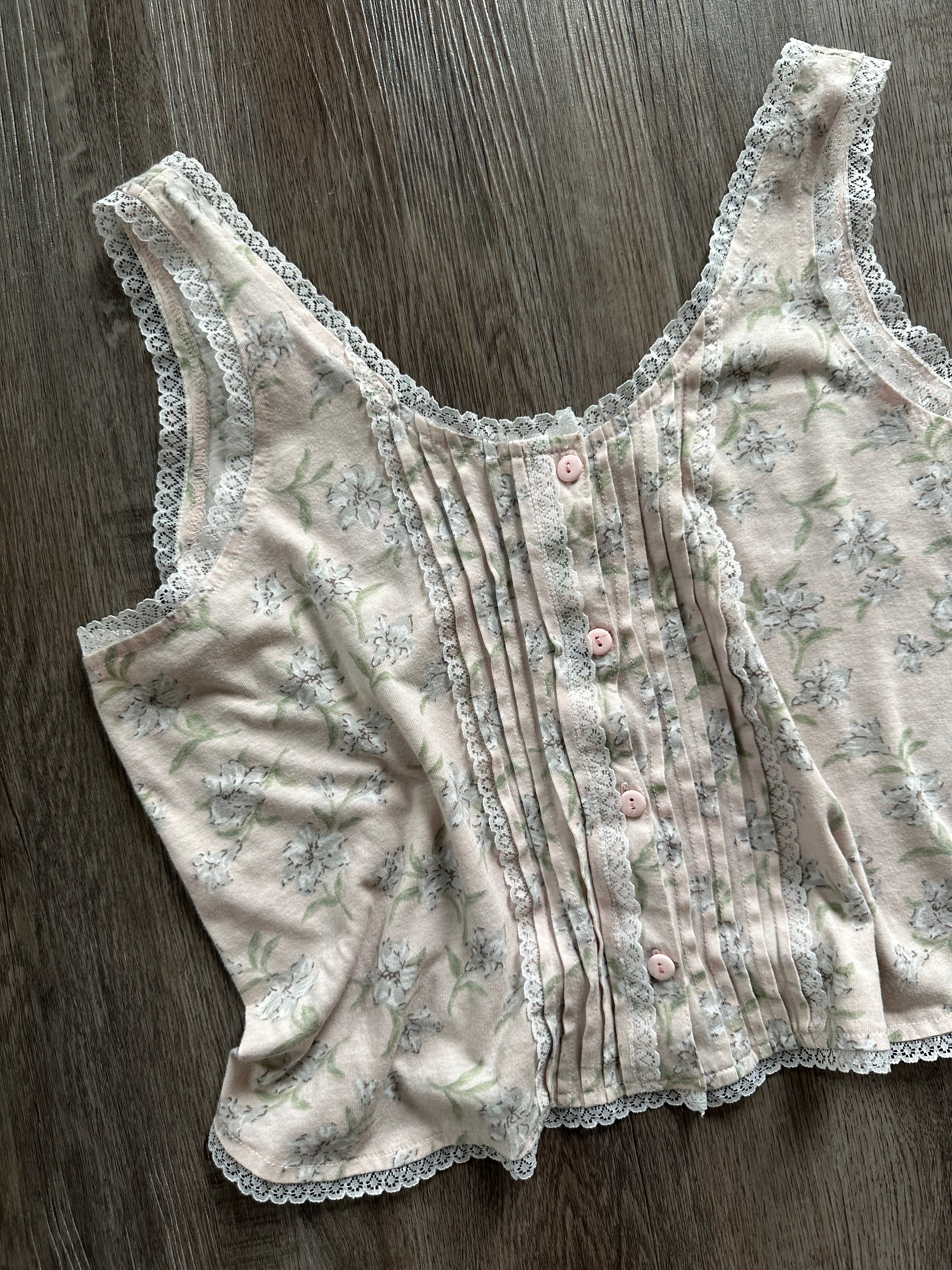 Vintage Pink Floral Tank Top