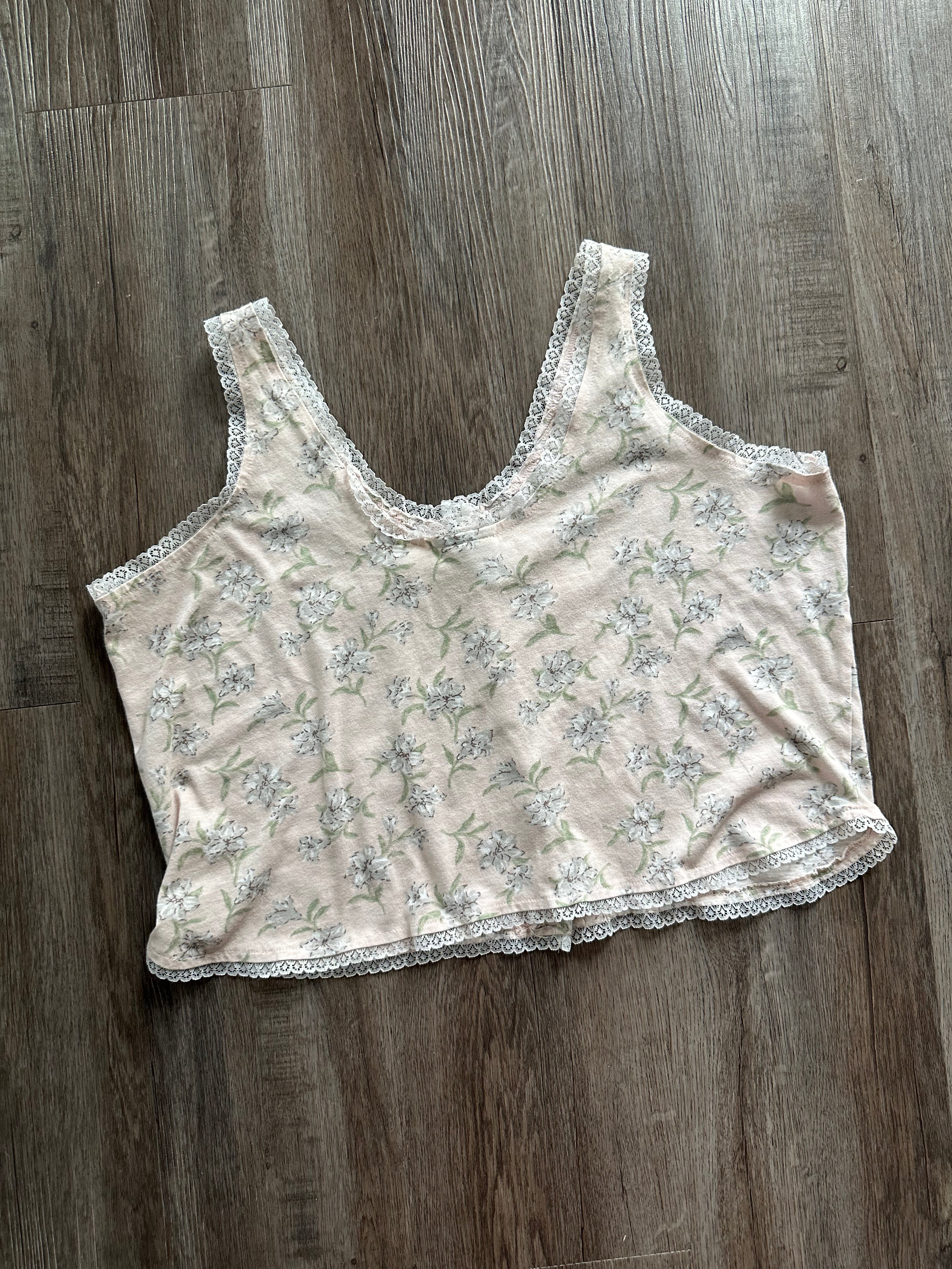 Vintage Pink Floral Tank Top