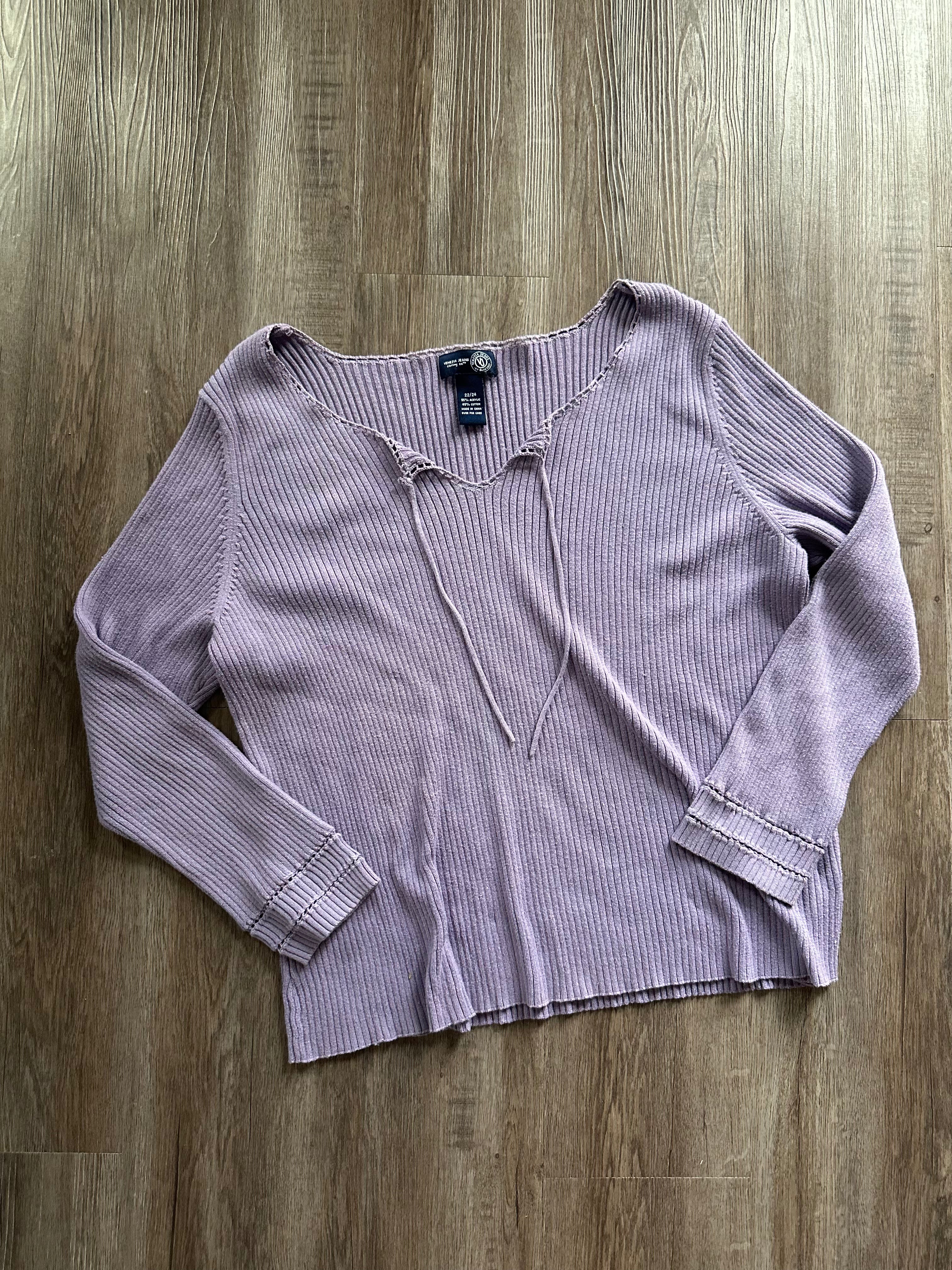 Vintage Purple Ribbed Sweater
