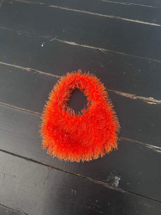 Fluffy Orange Statement Mini Shoulder Bag