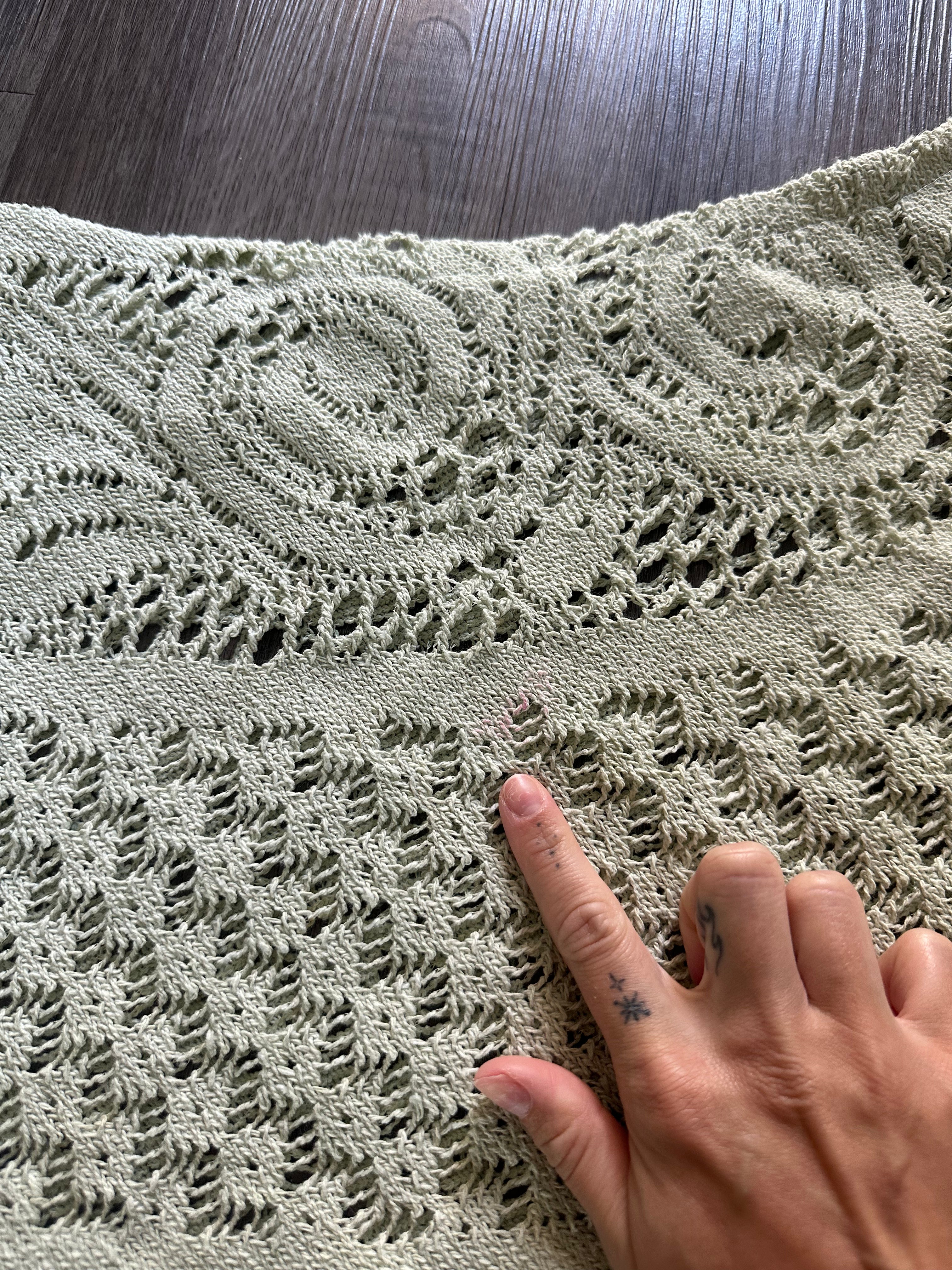 Light Green Crochet Poncho