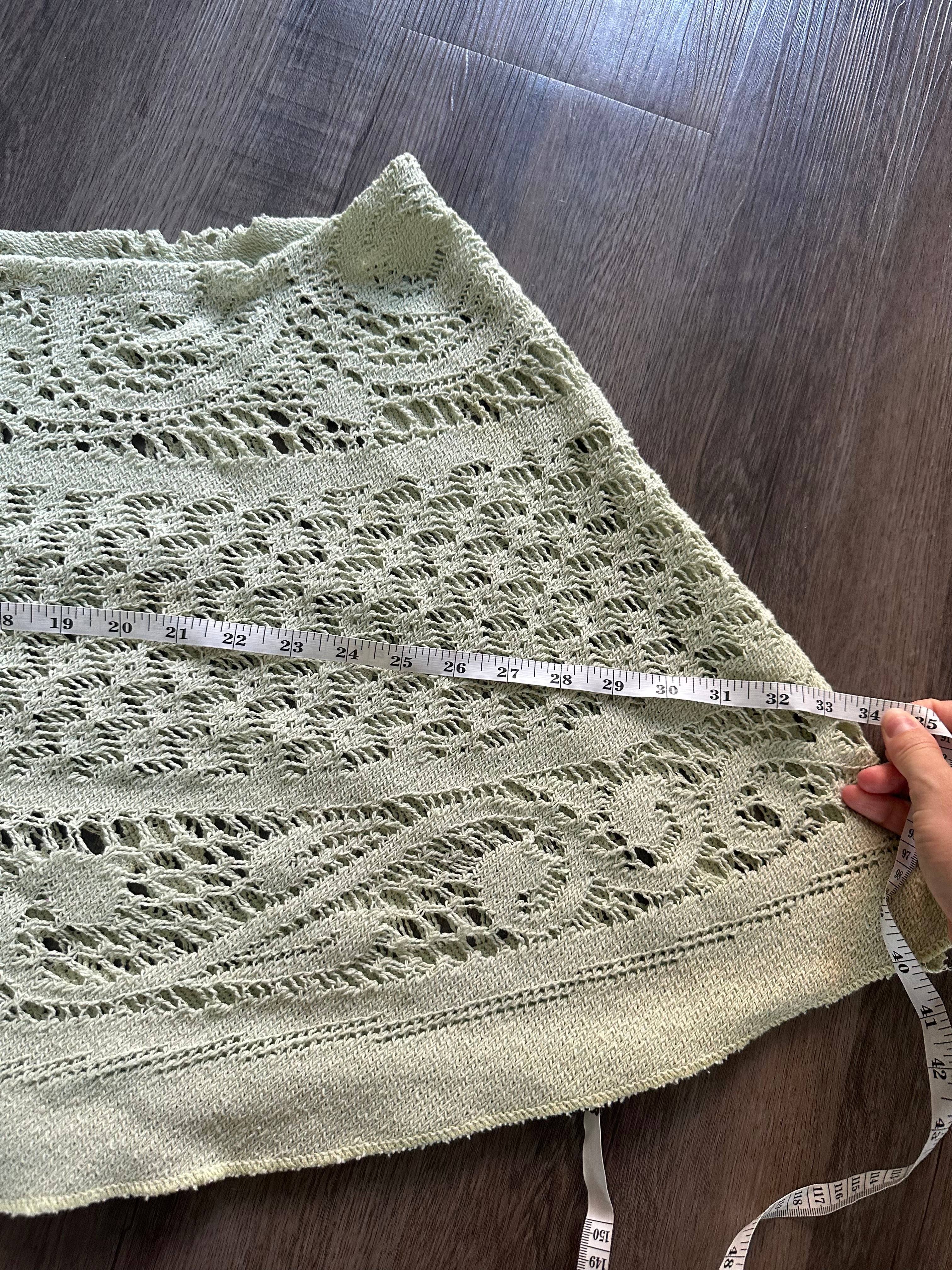 Light Green Crochet Poncho