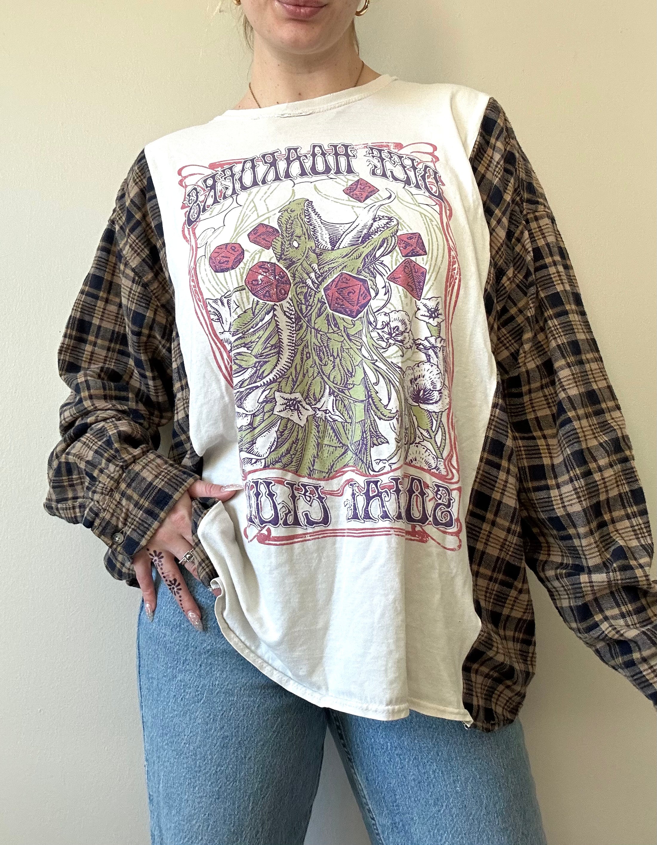 Reworked Flannel Graphic Tee