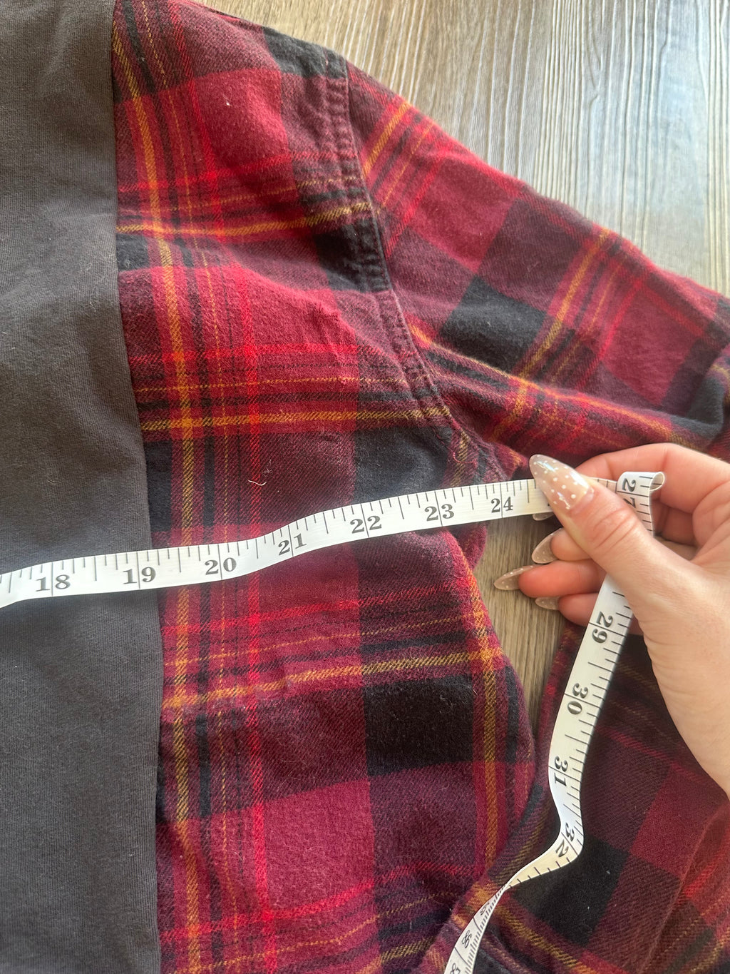 AC/DC Flannel Upcycled Tee