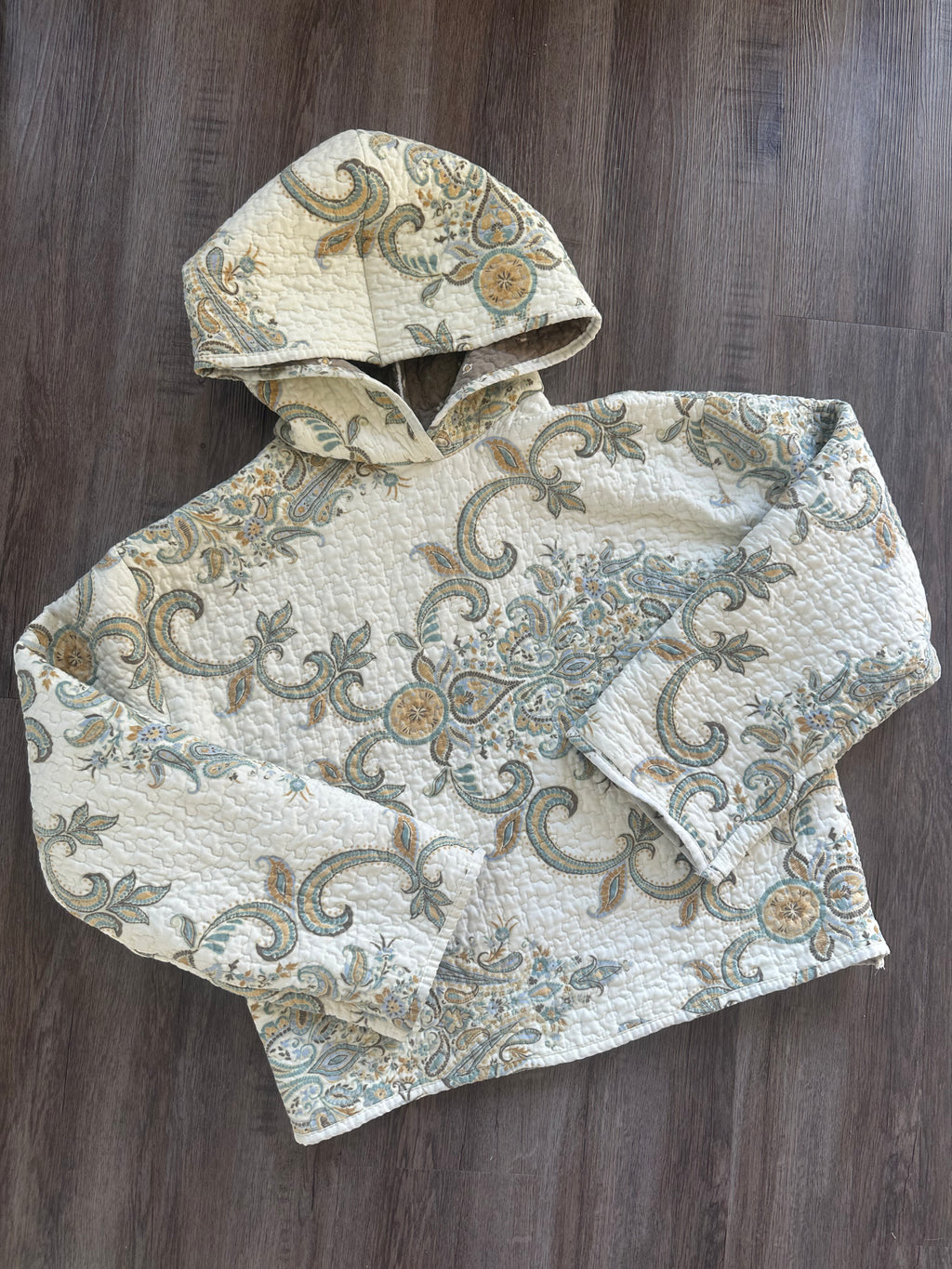 Handmade Quilted Hoodie Sweatshirt