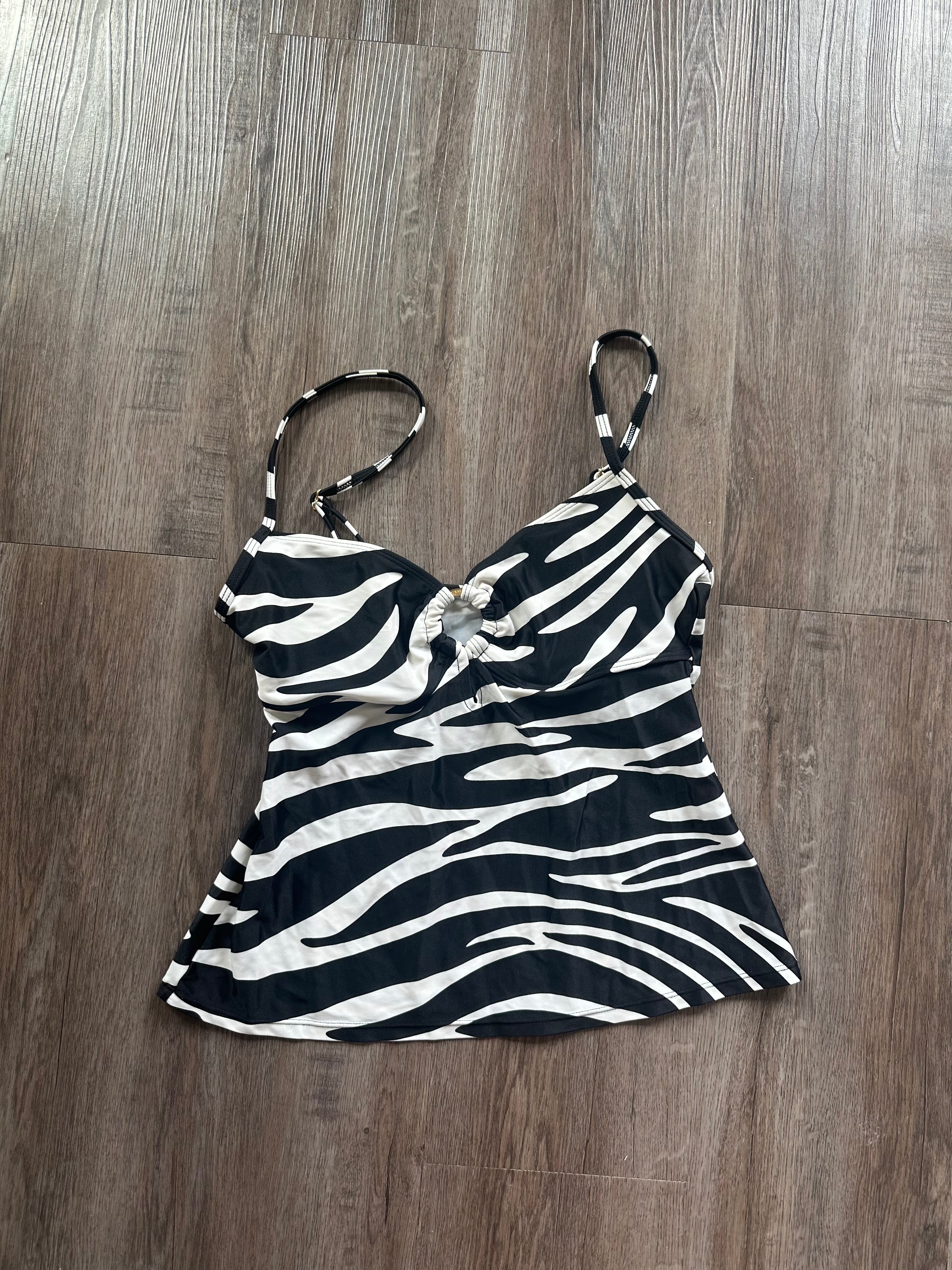 Chaps Zebra Print Tankini Top