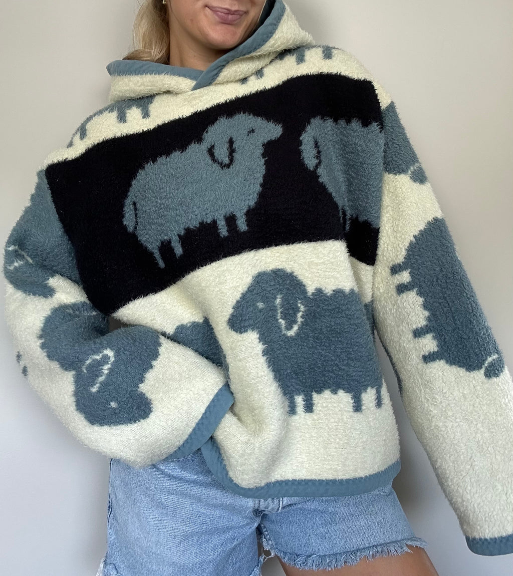 Handmade Sheep Blanket Hoodie