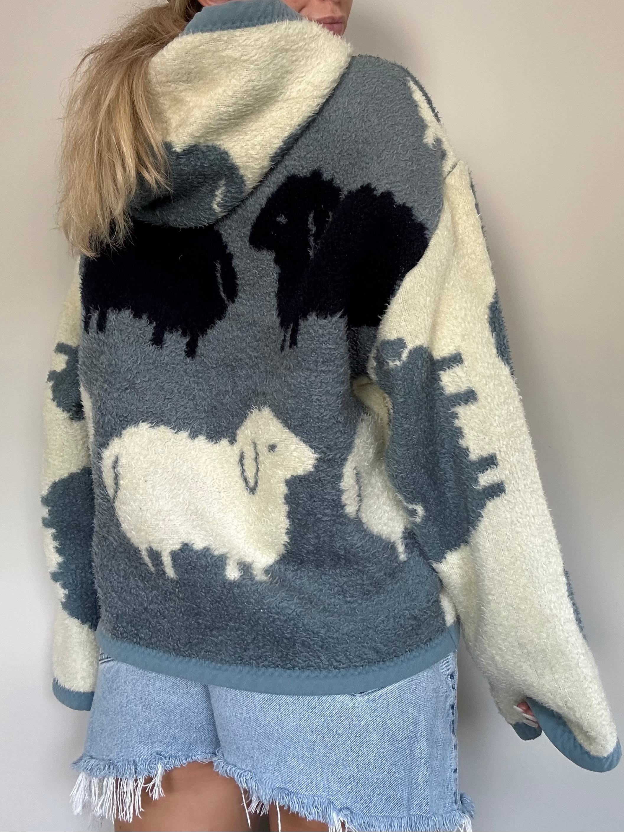 Handmade Sheep Blanket Hoodie