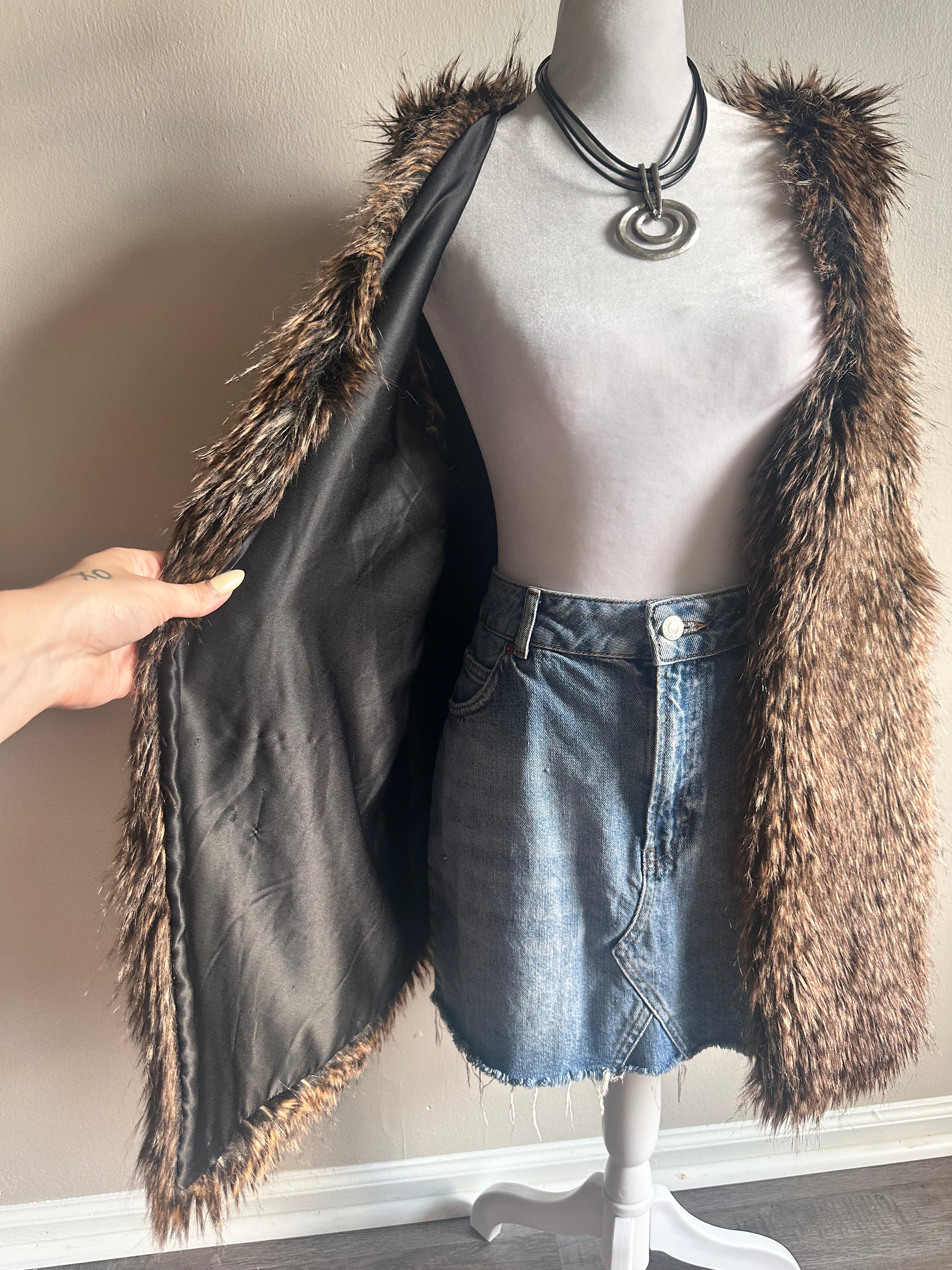 Brown Faux Fur Vest