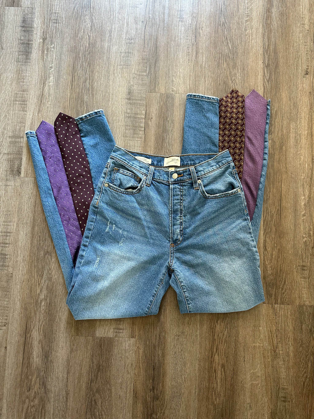 Upcycled Tie Jeans