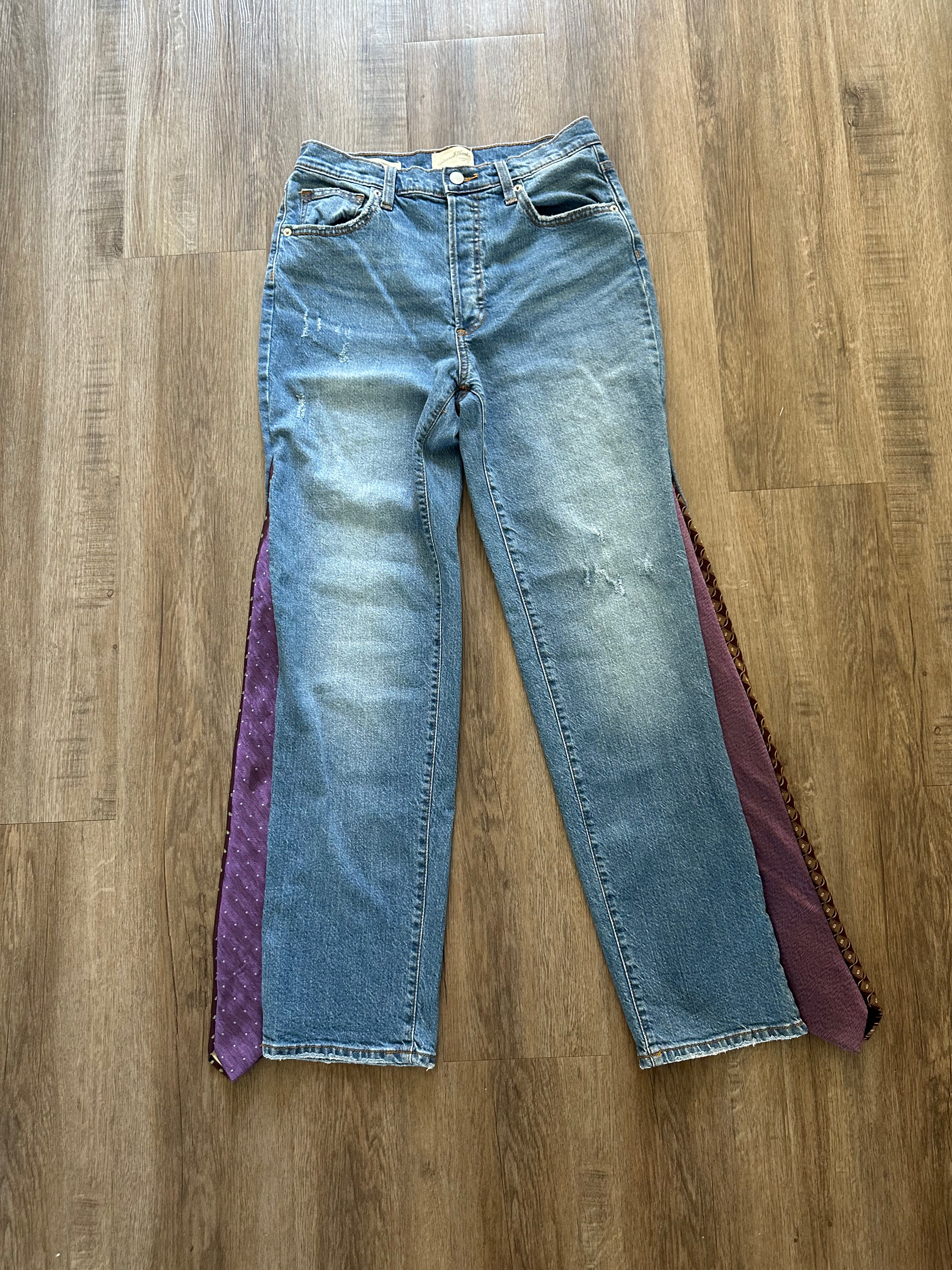 Upcycled Tie Jeans