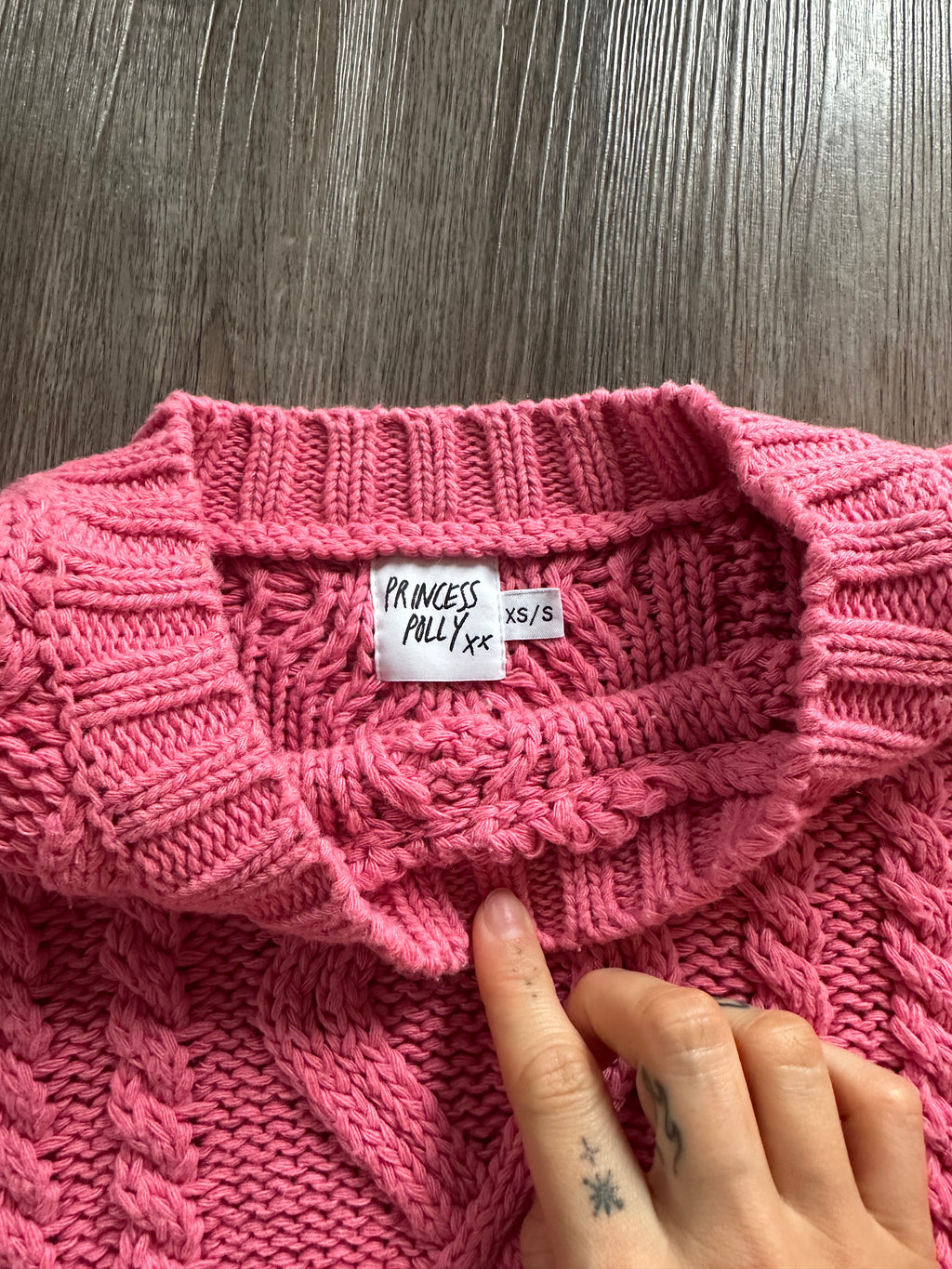 Cable Knit Pink Sweater