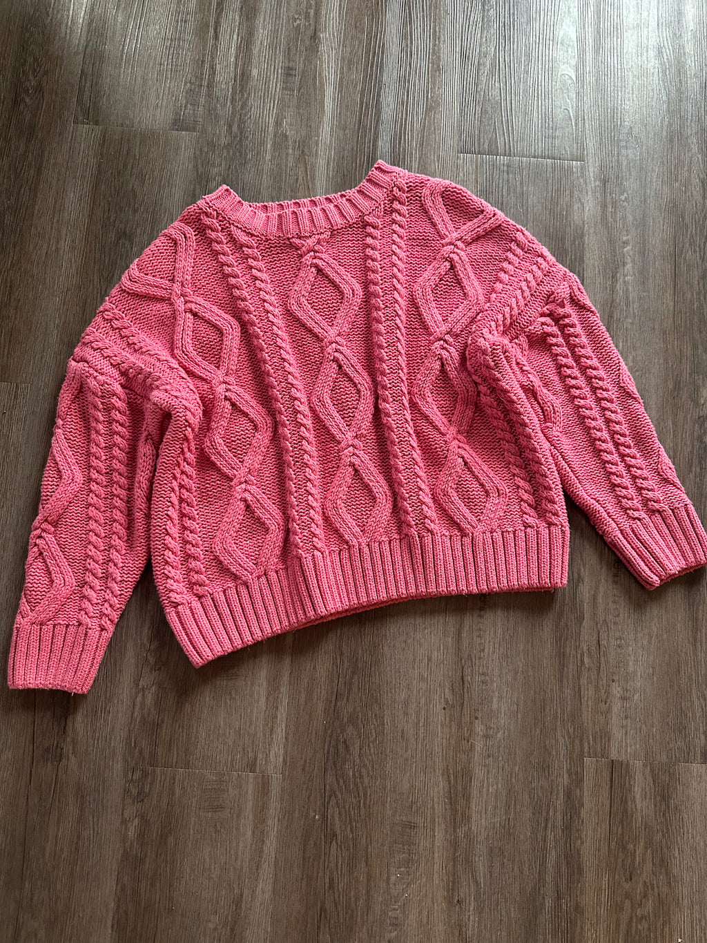 Cable Knit Pink Sweater
