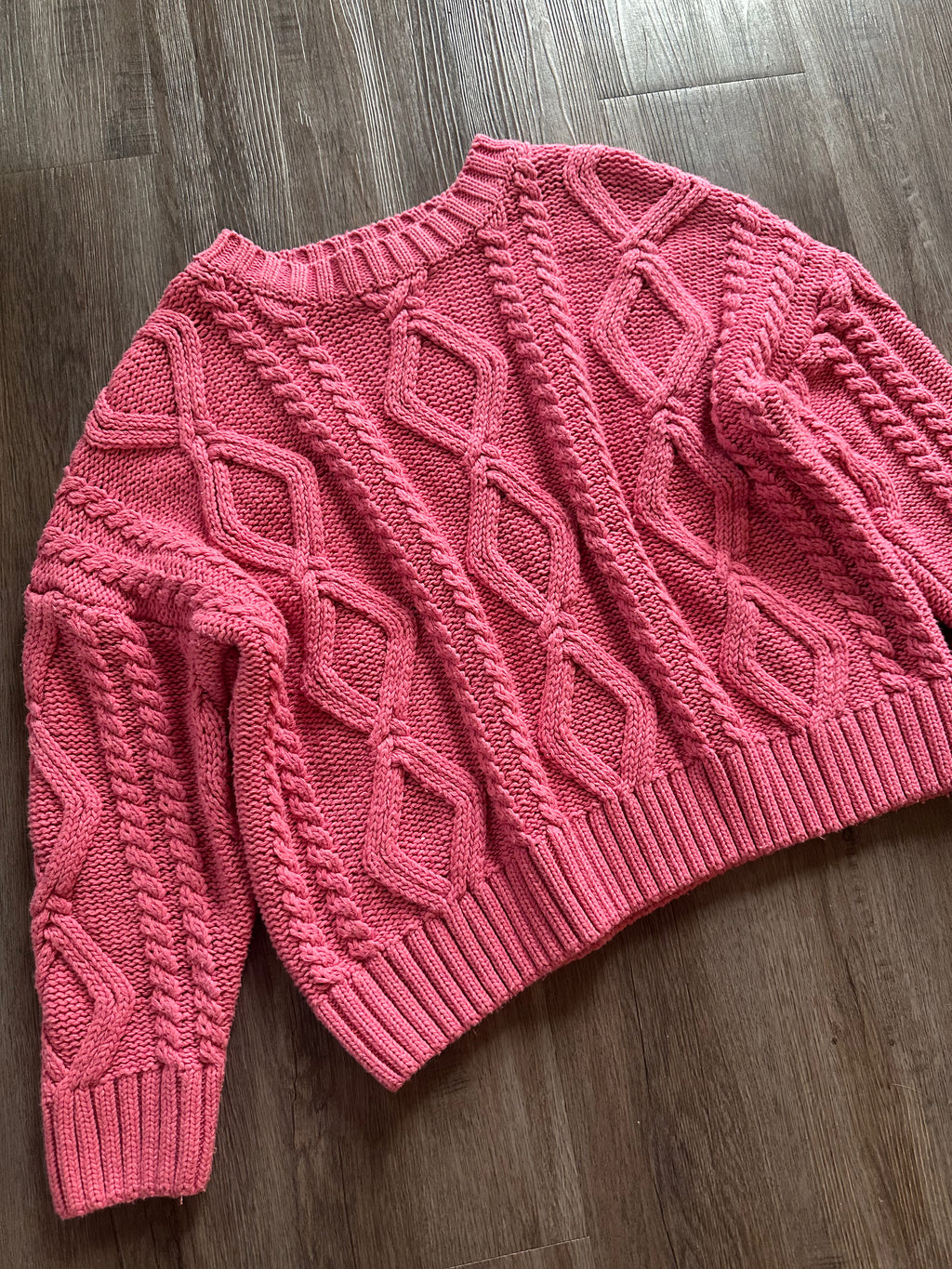 Cable Knit Pink Sweater