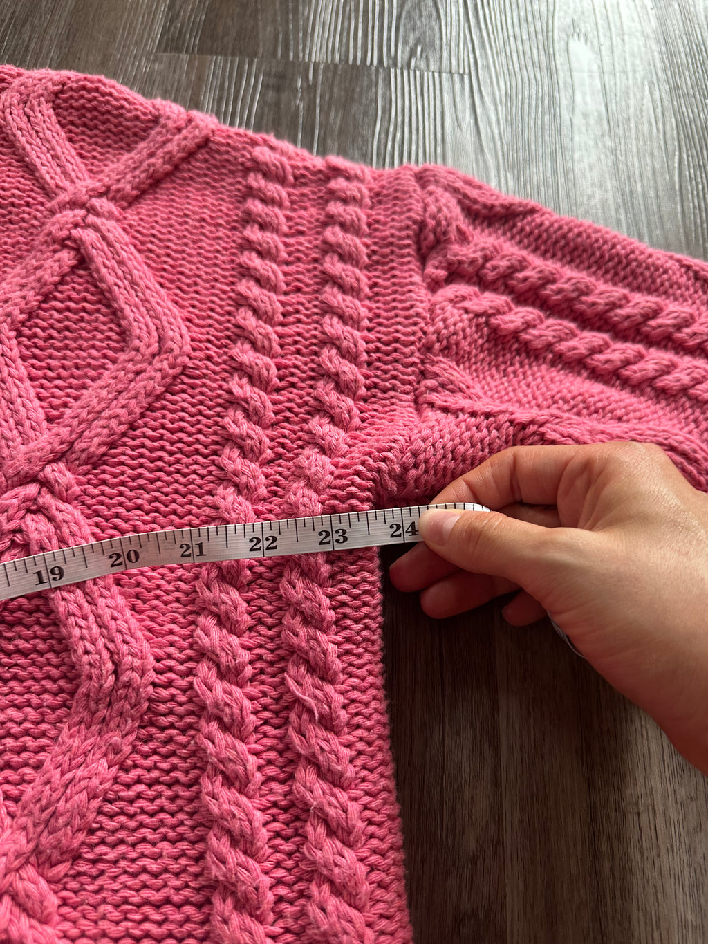 Cable Knit Pink Sweater