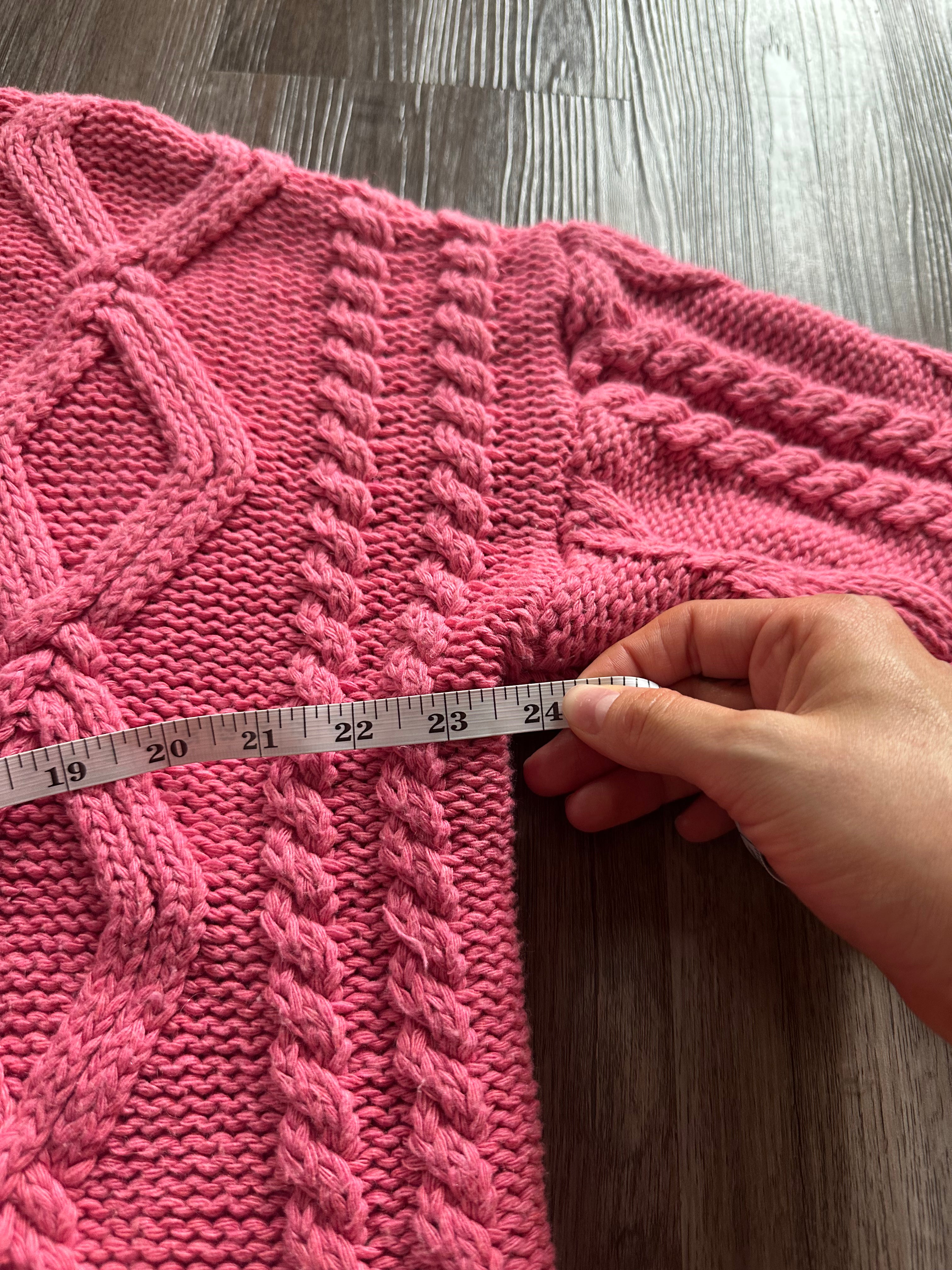 Cable Knit Pink Sweater