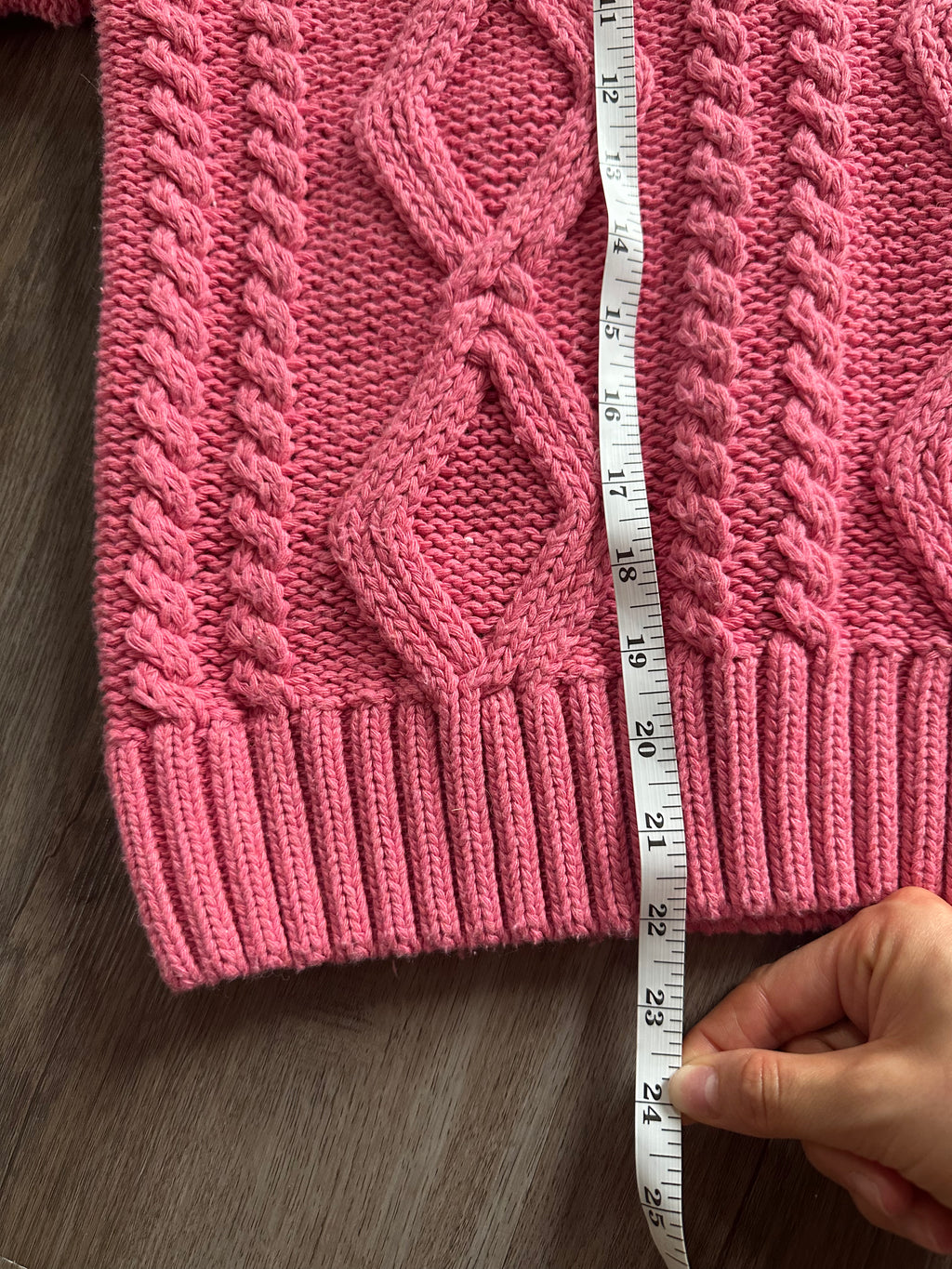 Cable Knit Pink Sweater