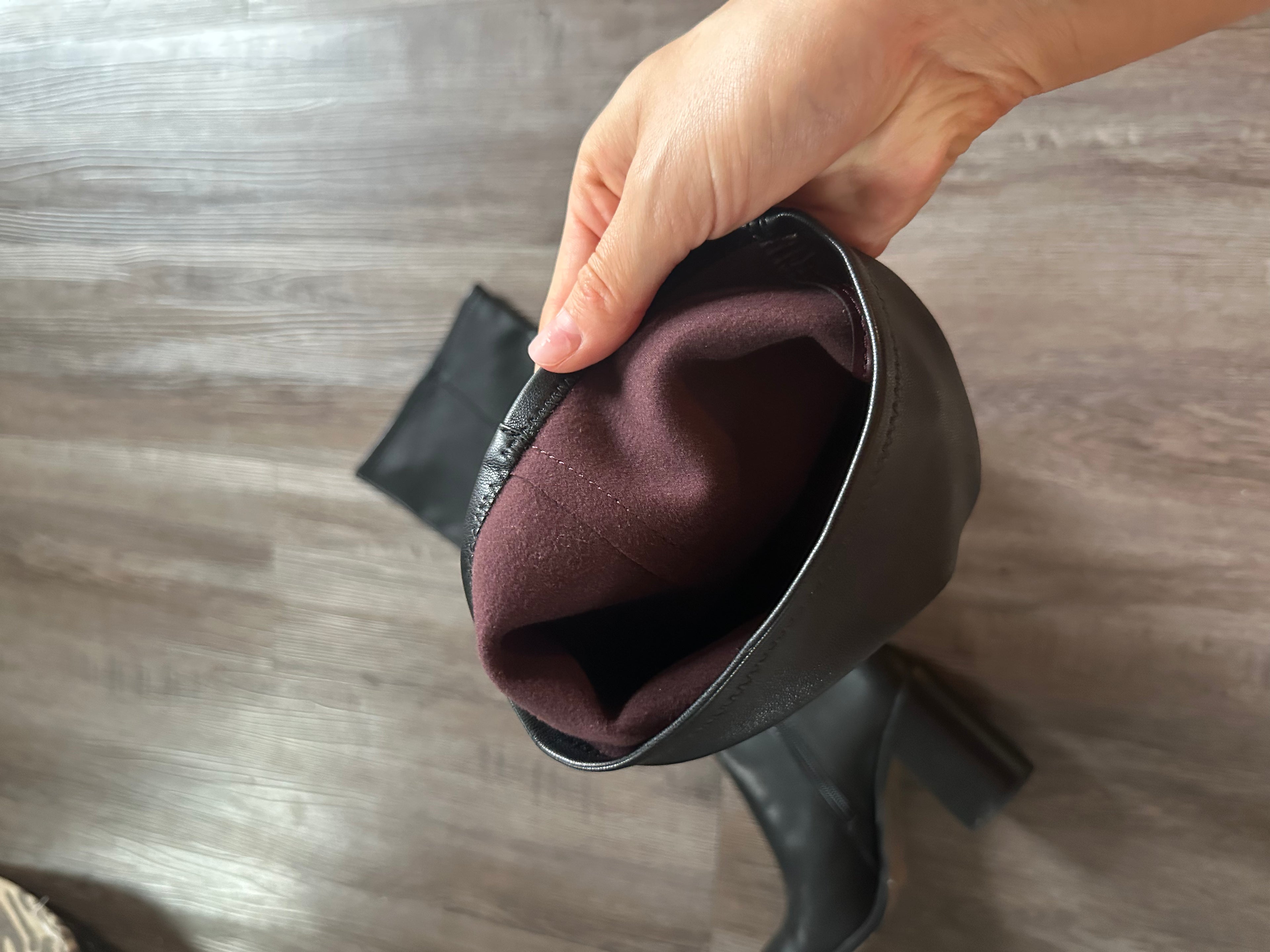 Franco Sarto Black Leather Square Toe Boots