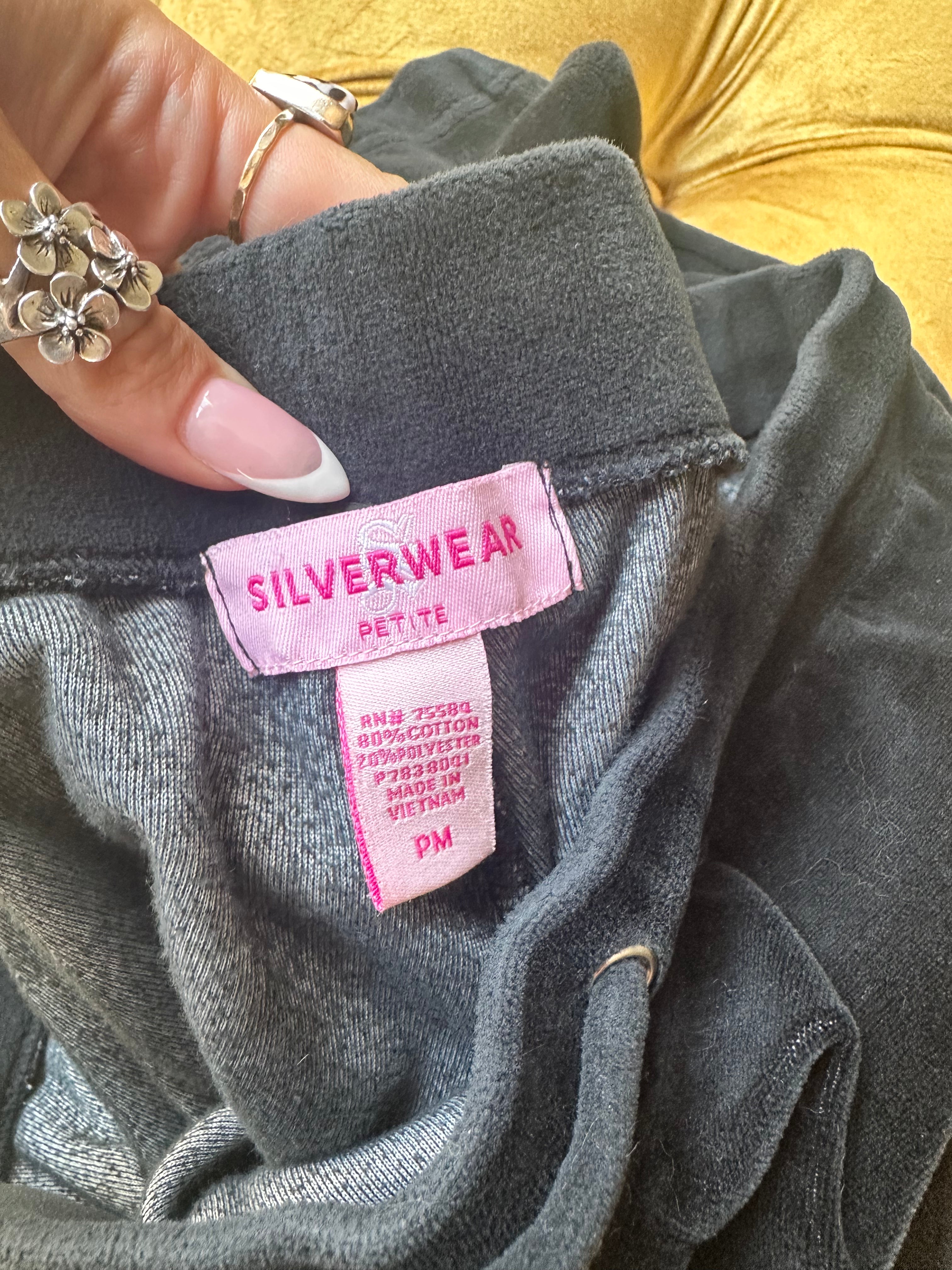 Black Velour Y2K Pants