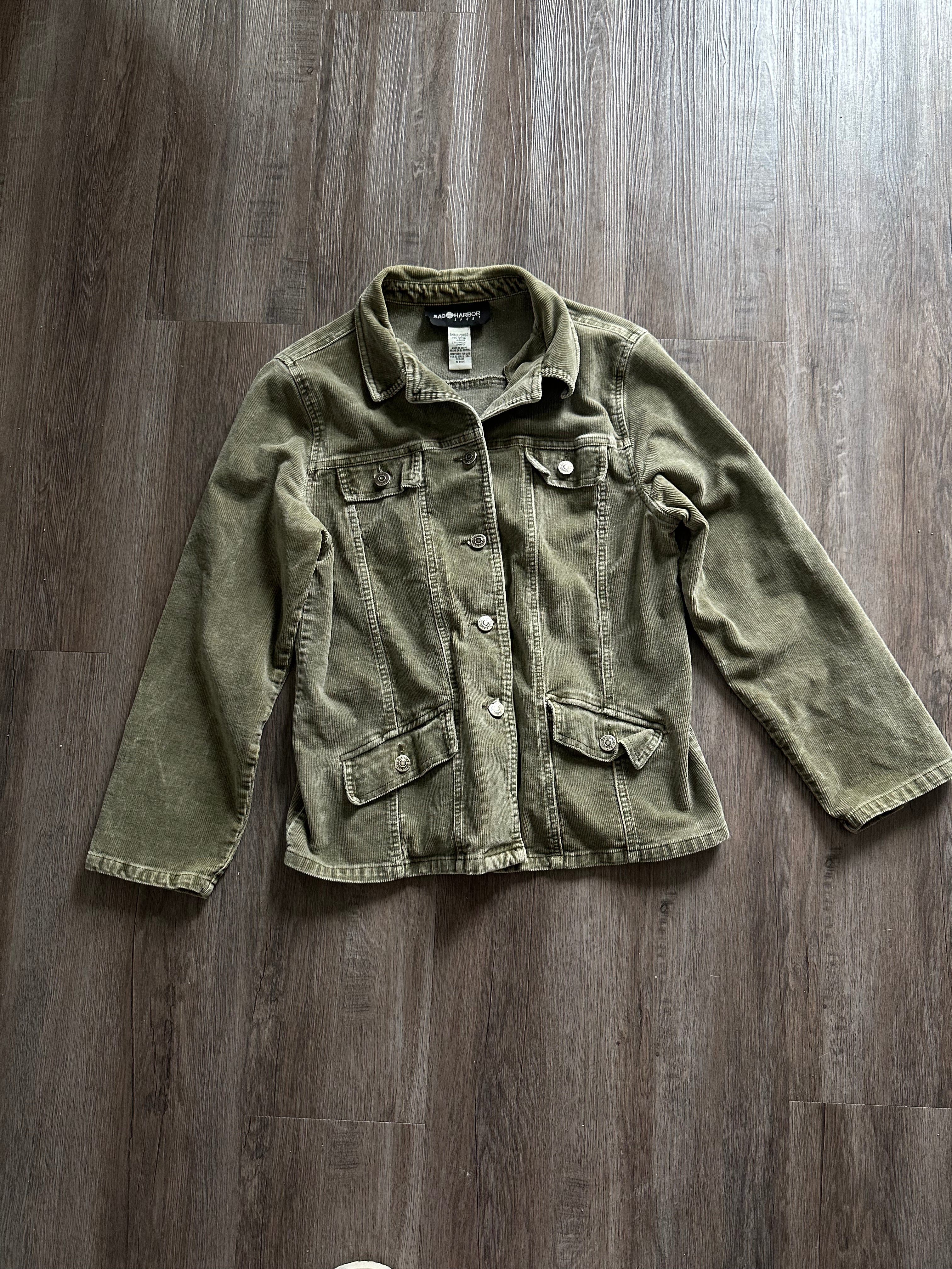 Green Corduroy Denim Jacket