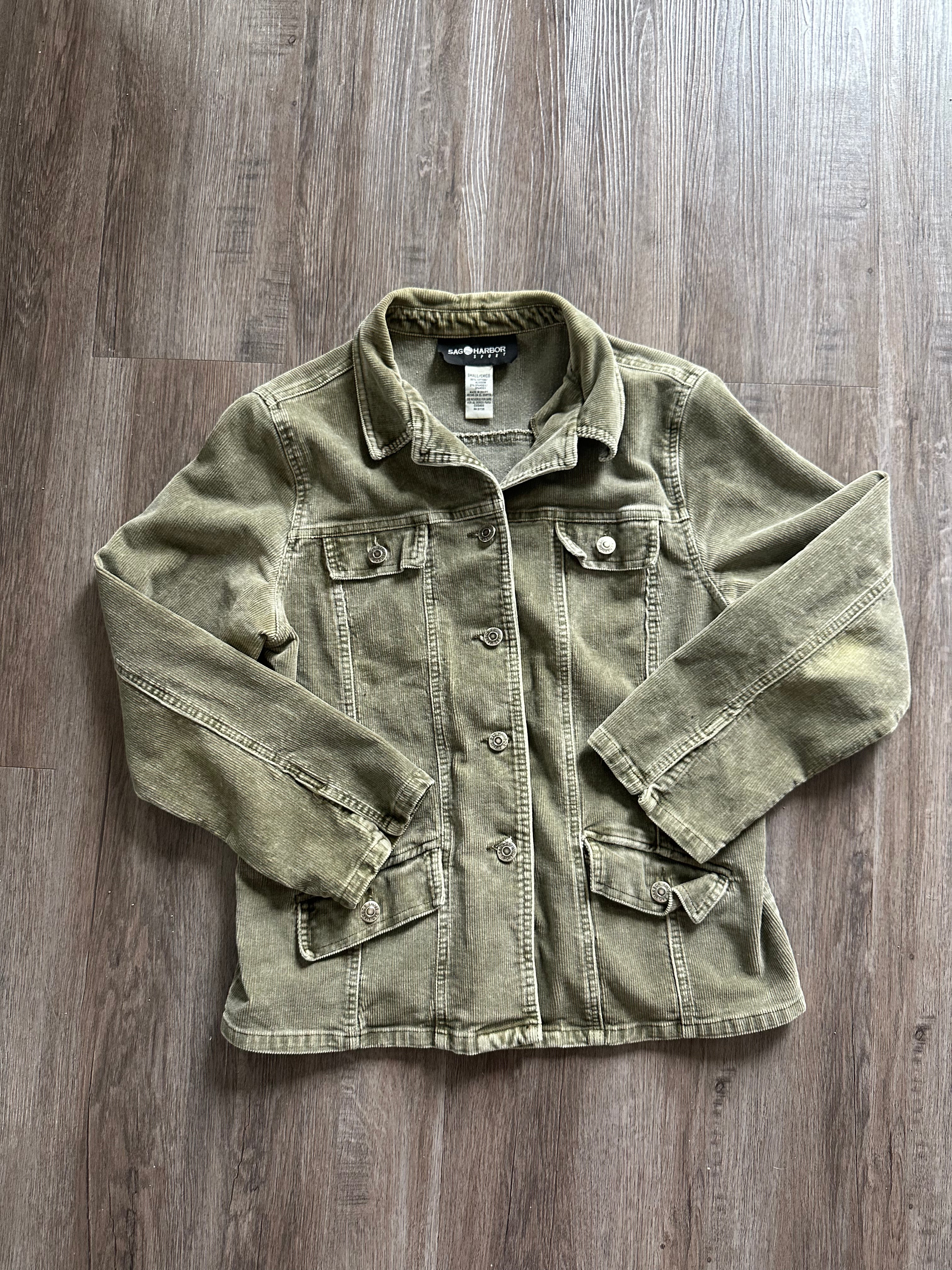 Green Corduroy Denim Jacket