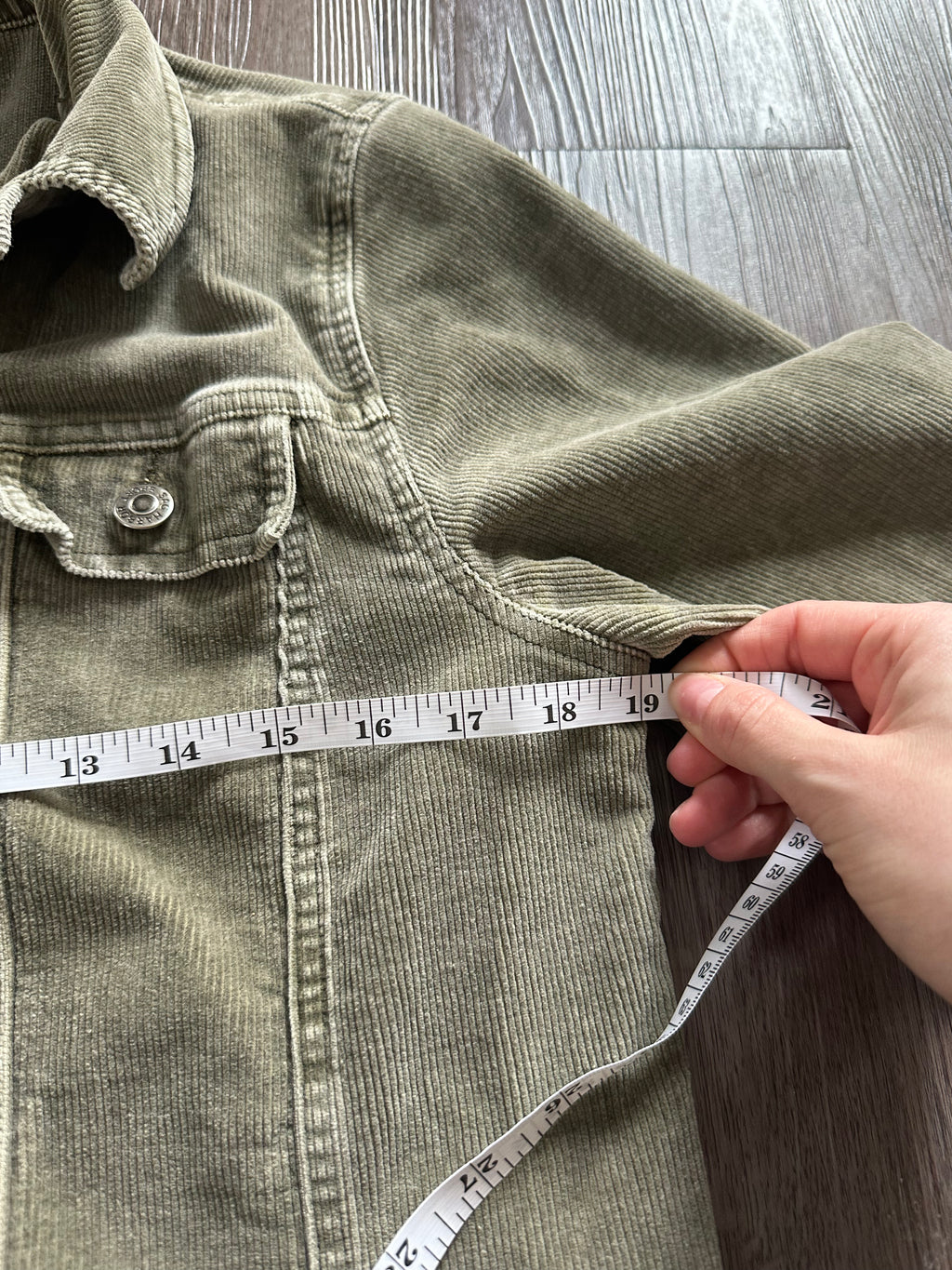 Green Corduroy Denim Jacket