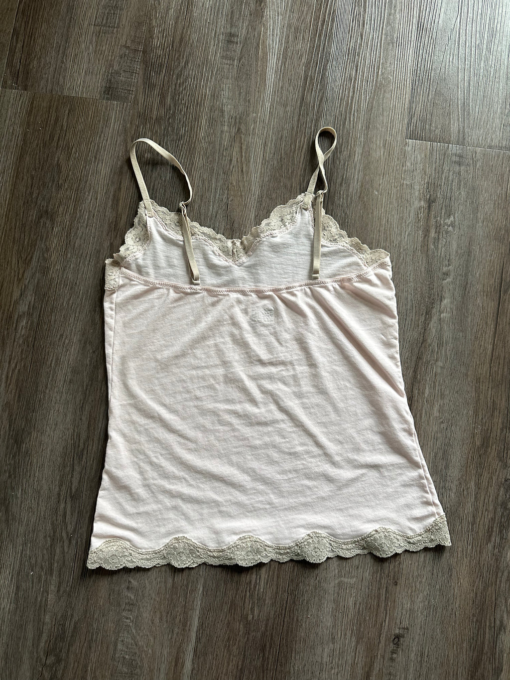 Light Pink Lace Trim Cami Tank Top